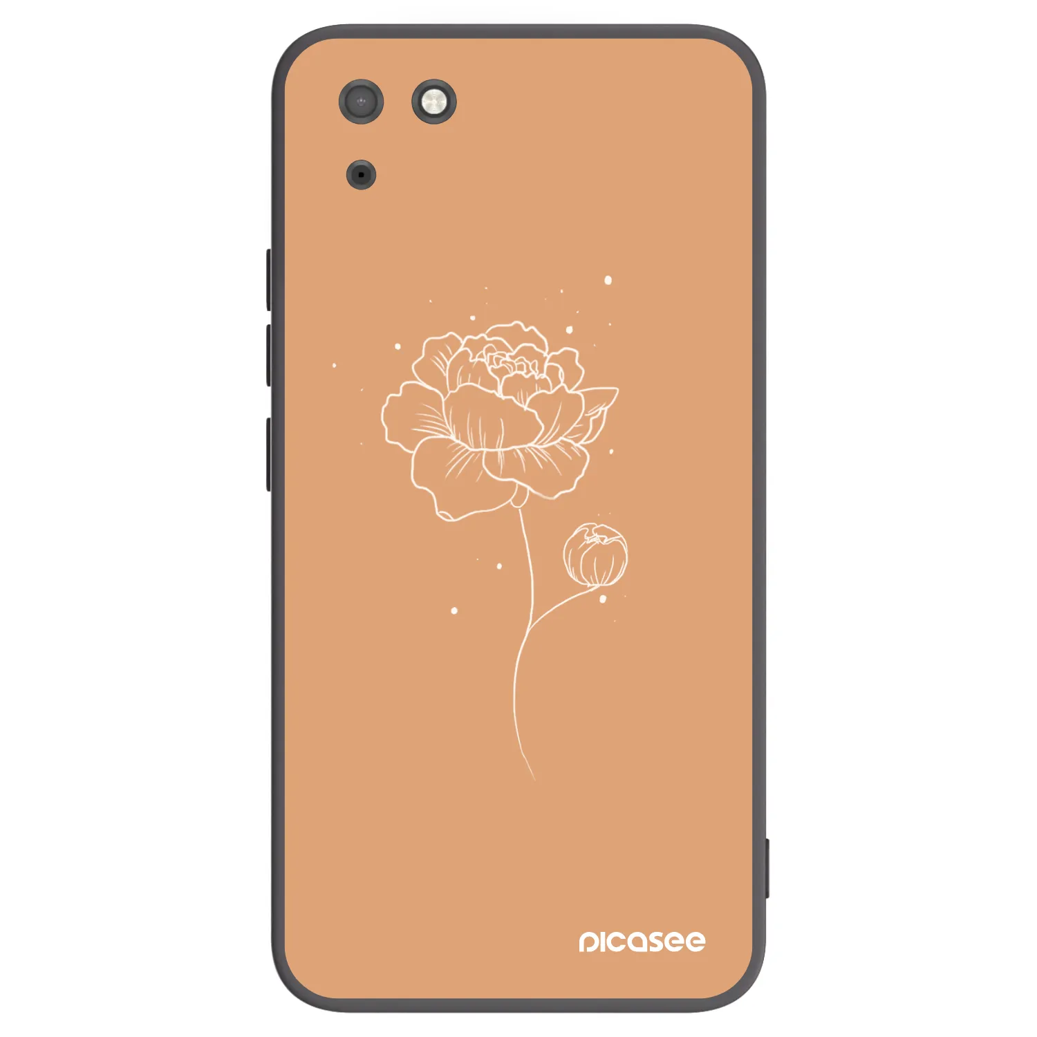 Picasee fekete szilikon tok az alábbi mobiltelefonokra Huawei Y5P - Peonies