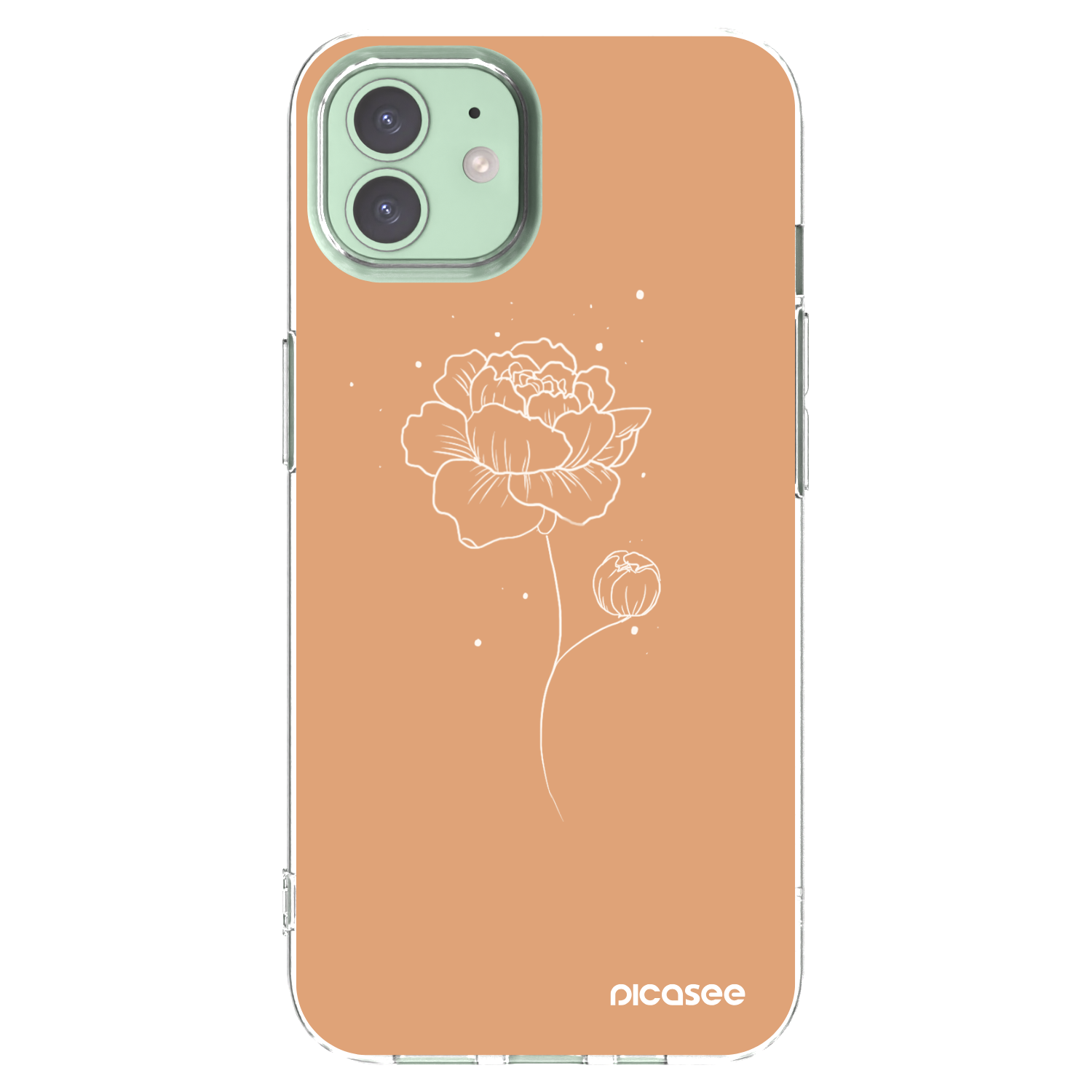 Picasee átlátszó szilikon tok az alábbi mobiltelefonokra Apple iPhone 12 - Peonies