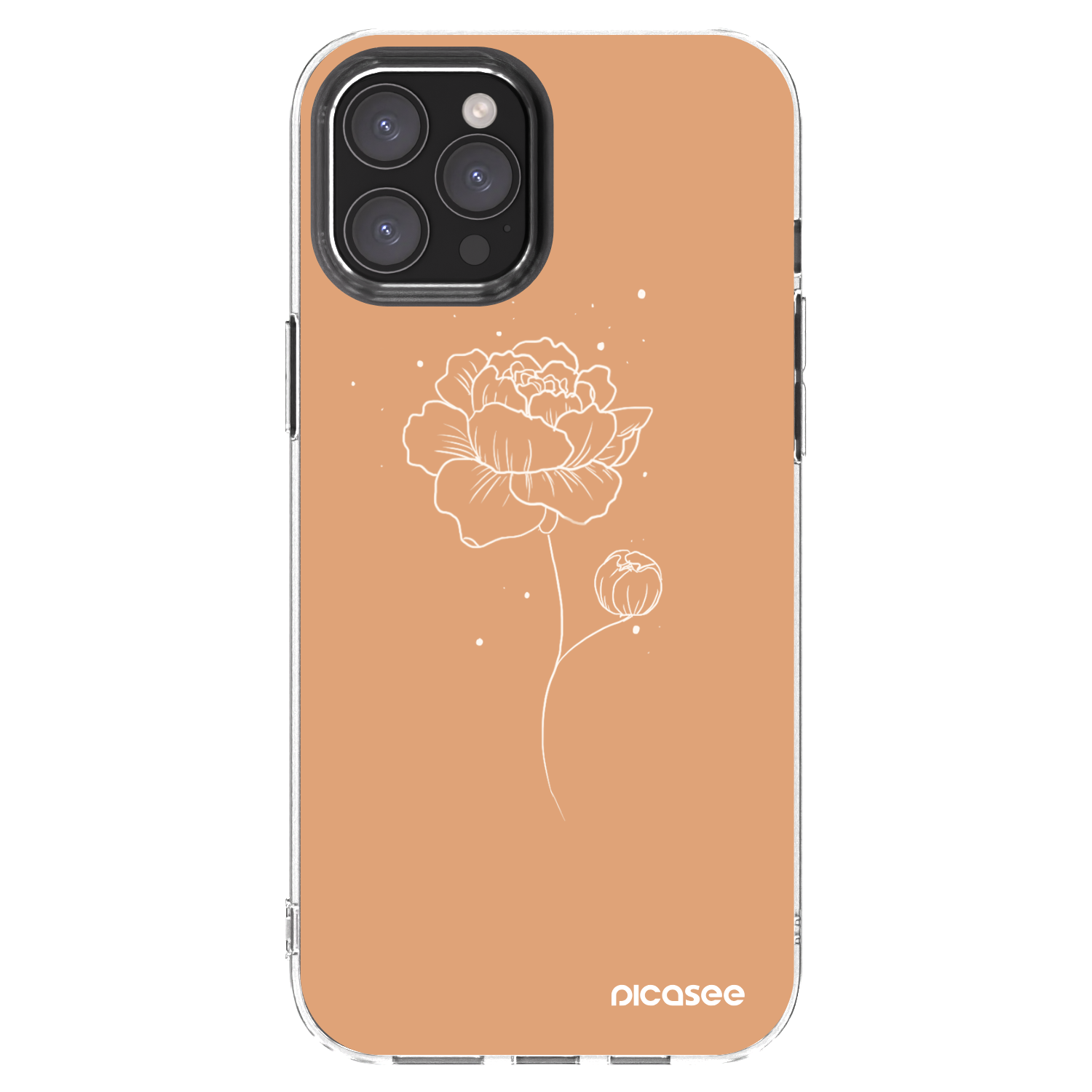 Picasee átlátszó szilikon tok az alábbi mobiltelefonokra Apple iPhone 12 Pro Max - Peonies