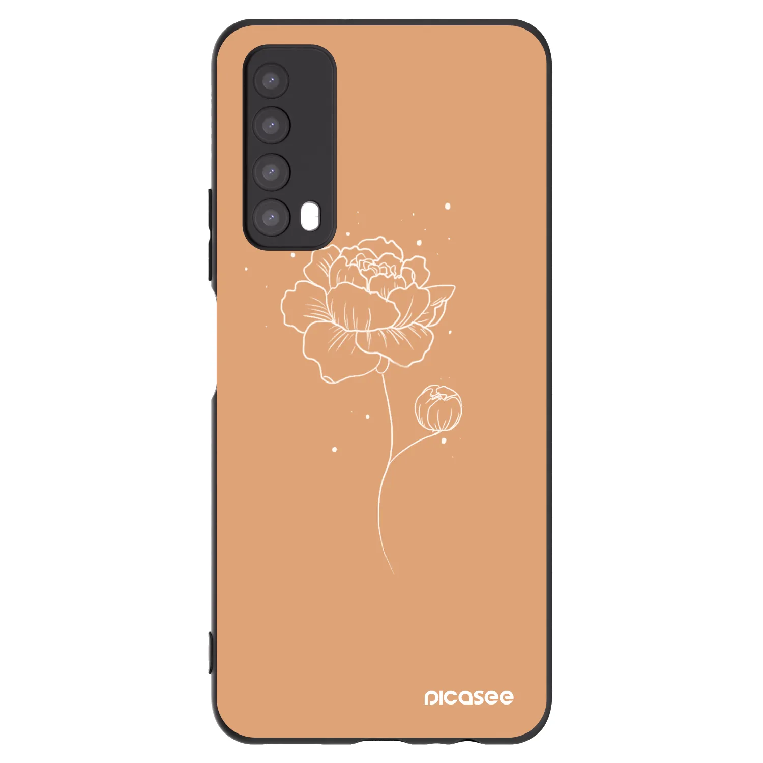 Picasee fekete szilikon tok az alábbi mobiltelefonokra Huawei P Smart 2021 - Peonies