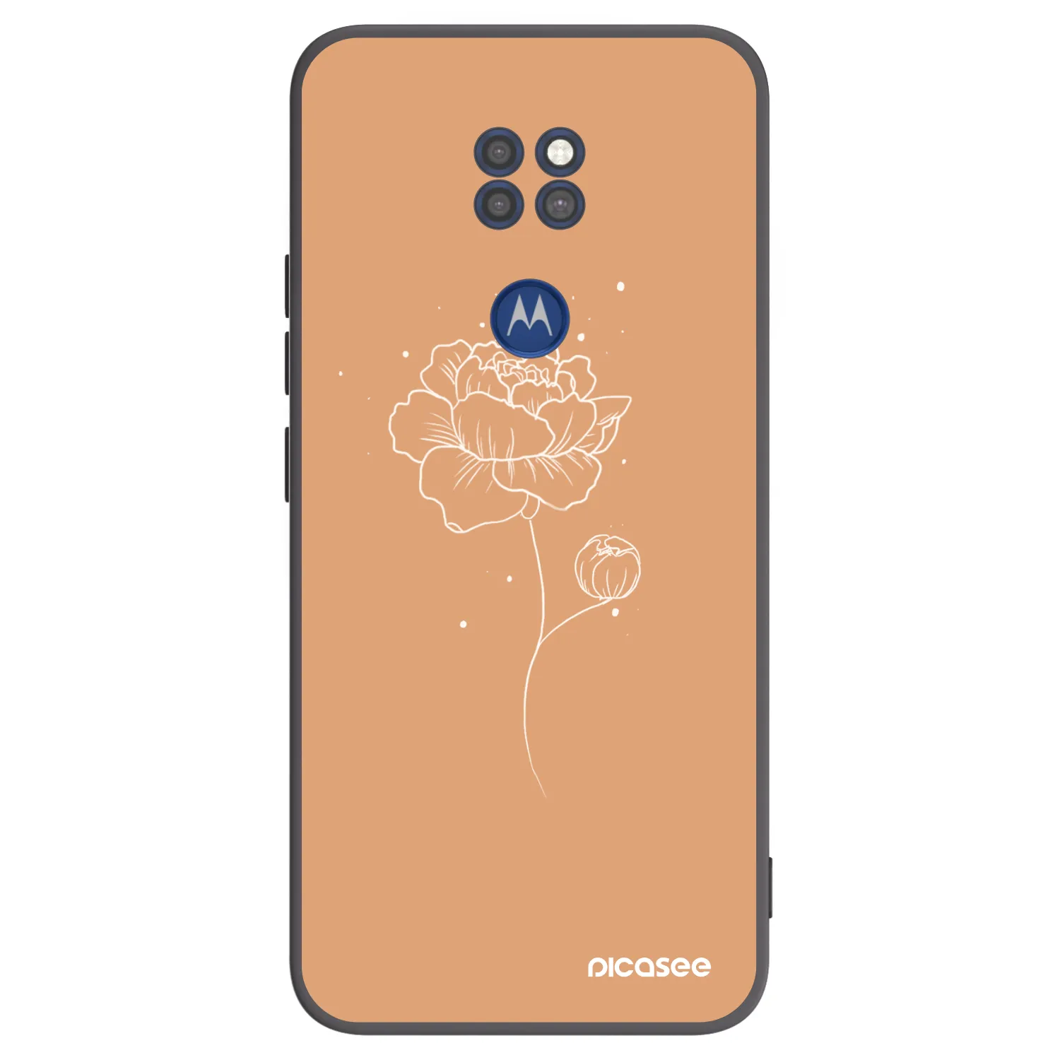 Picasee fekete szilikon tok az alábbi mobiltelefonokra Motorola Moto G9 Play - Peonies