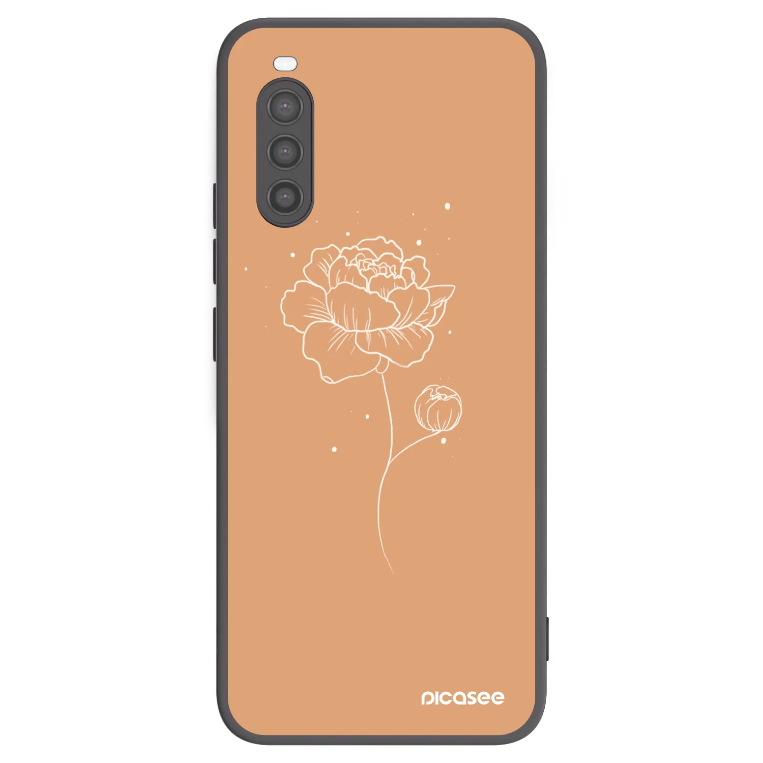 Picasee fekete szilikon tok az alábbi mobiltelefonokra Sony Xperia 10 II - Peonies