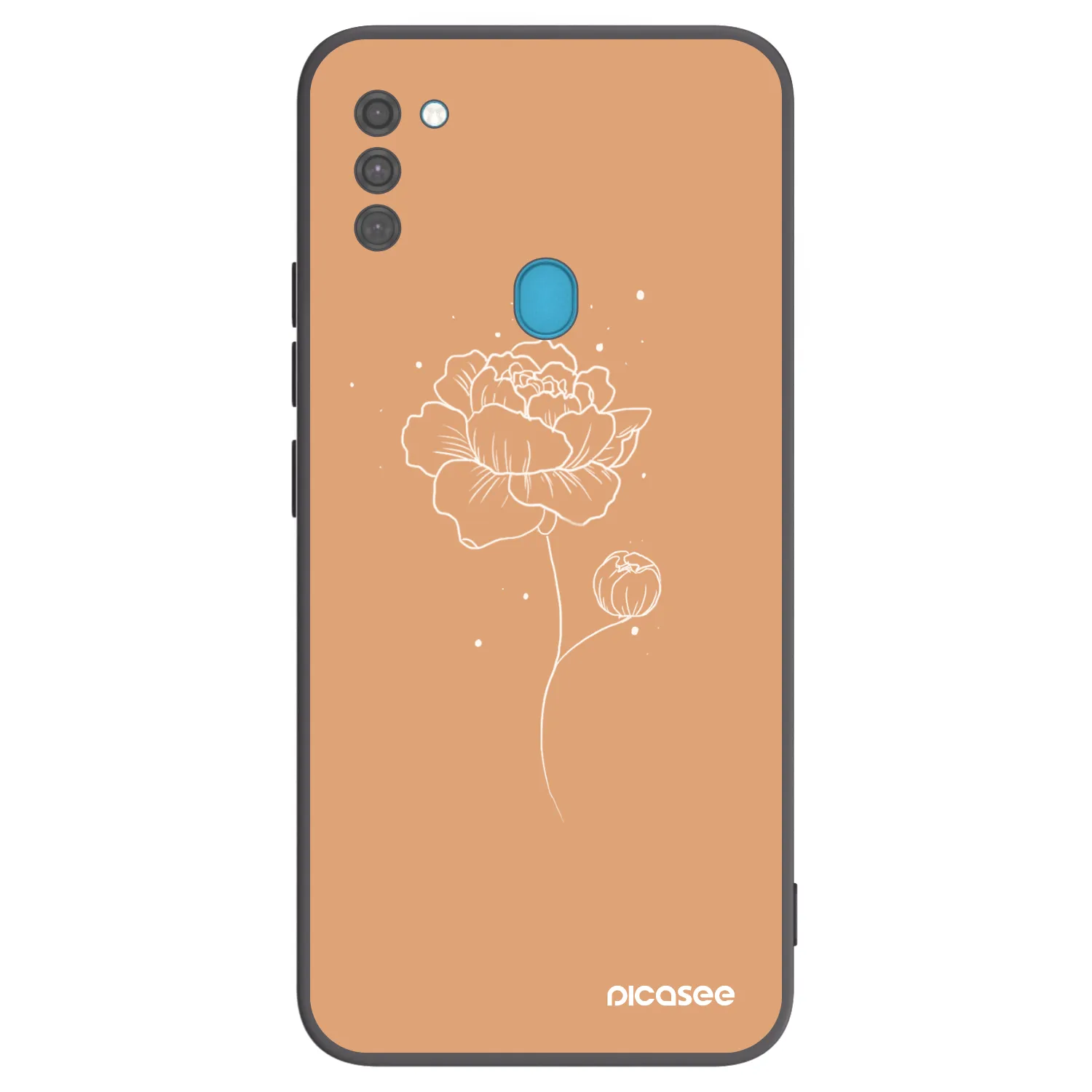 Picasee fekete szilikon tok az alábbi mobiltelefonokra Samsung Galaxy M11 - Peonies