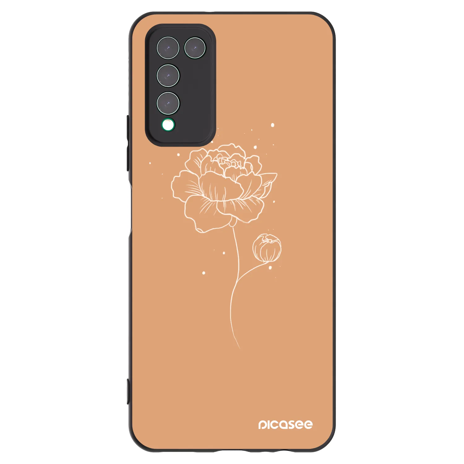 Picasee fekete szilikon tok az alábbi mobiltelefonokra Honor 10X Lite - Peonies