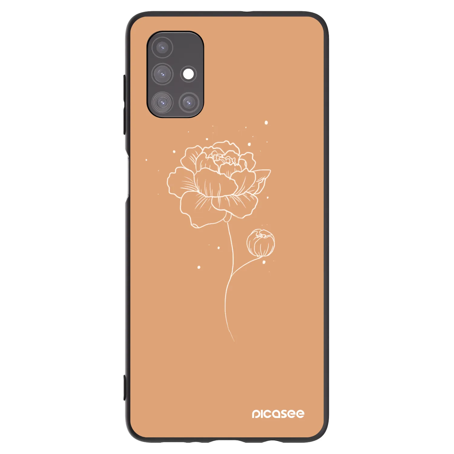 Picasee fekete szilikon tok az alábbi mobiltelefonokra Samsung Galaxy M51 M515F - Peonies