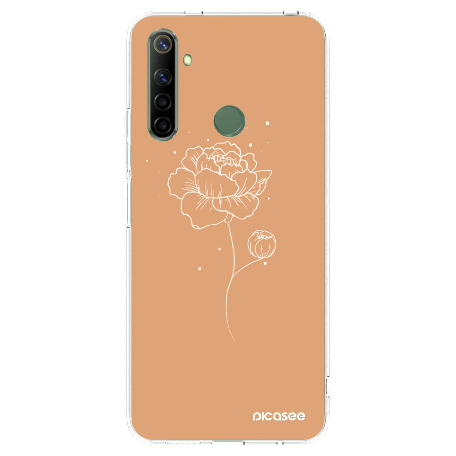 Picasee átlátszó szilikon tok az alábbi mobiltelefonokra Realme 6i - Peonies