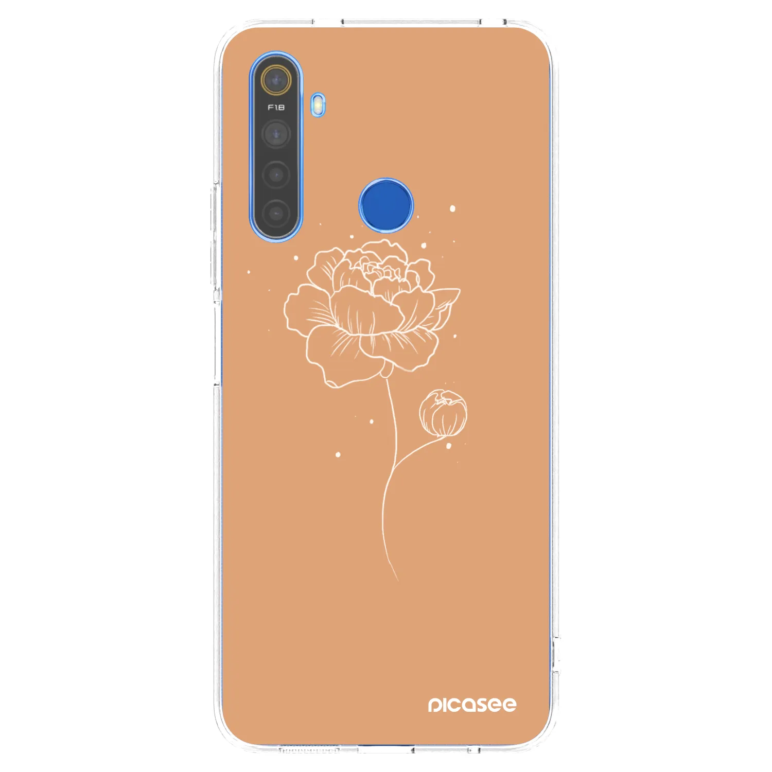 Picasee átlátszó szilikon tok az alábbi mobiltelefonokra Realme 5 - Peonies