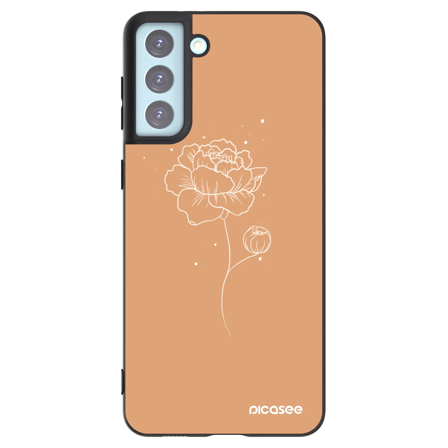 Picasee fekete szilikon tok az alábbi mobiltelefonokra Samsung Galaxy S21+ 5G G996F - Peonies