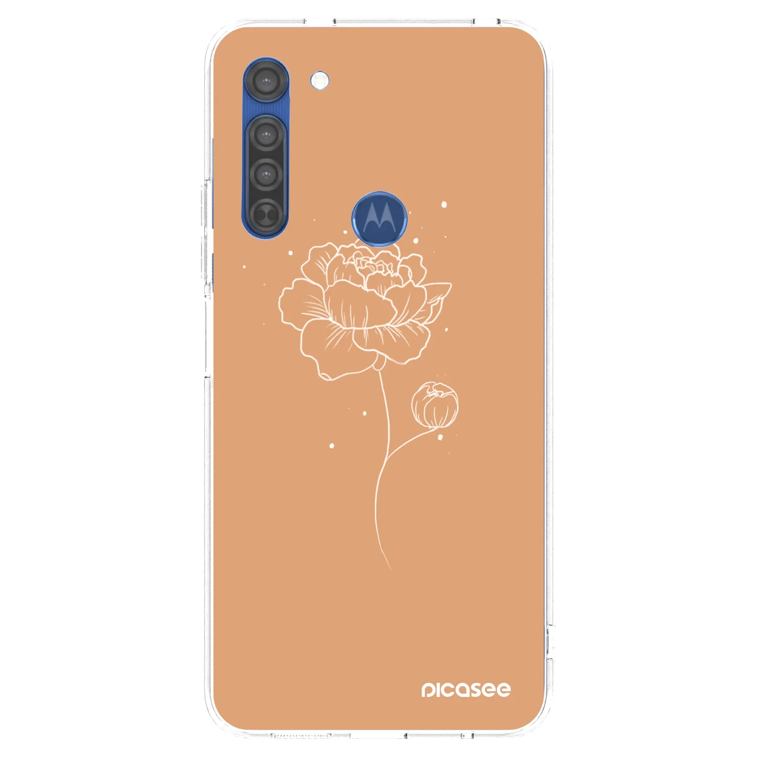 Picasee átlátszó szilikon tok az alábbi mobiltelefonokra Motorola Moto G8 - Peonies