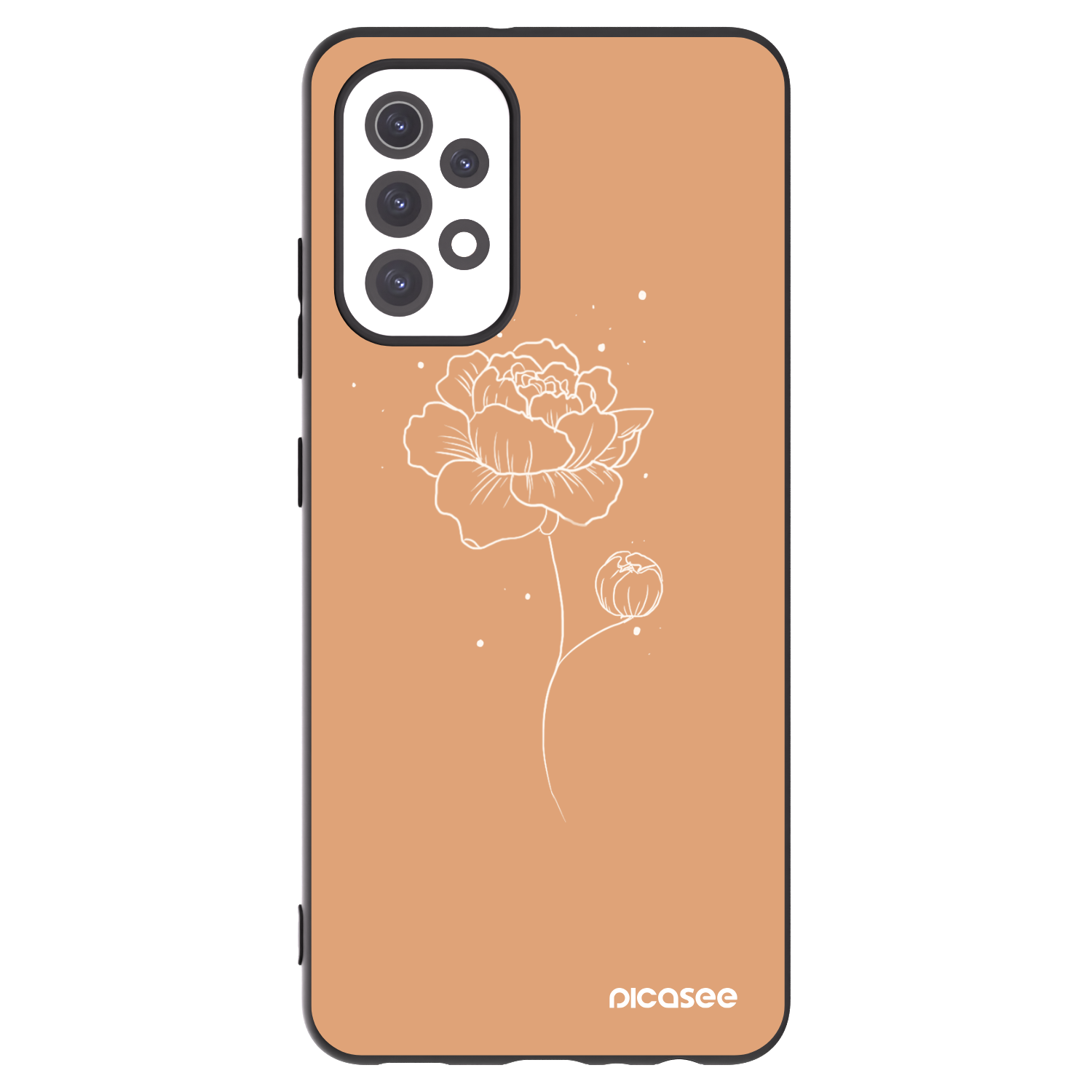 Picasee fekete szilikon tok az alábbi mobiltelefonokra Samsung Galaxy A32 5G A326B - Peonies