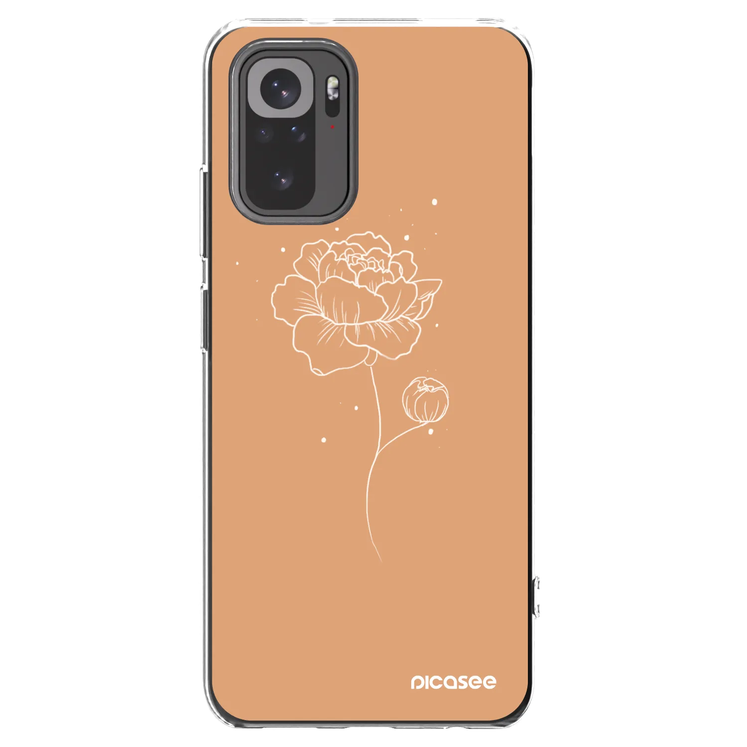 Picasee átlátszó szilikon tok az alábbi mobiltelefonokra Xiaomi Redmi Note 10S - Peonies