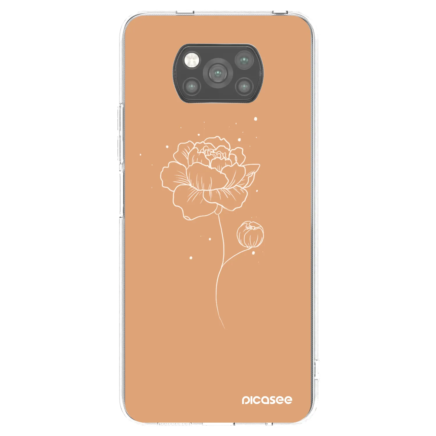 Picasee fekete szilikon tok az alábbi mobiltelefonokra Xiaomi Poco X3 Pro - Peonies