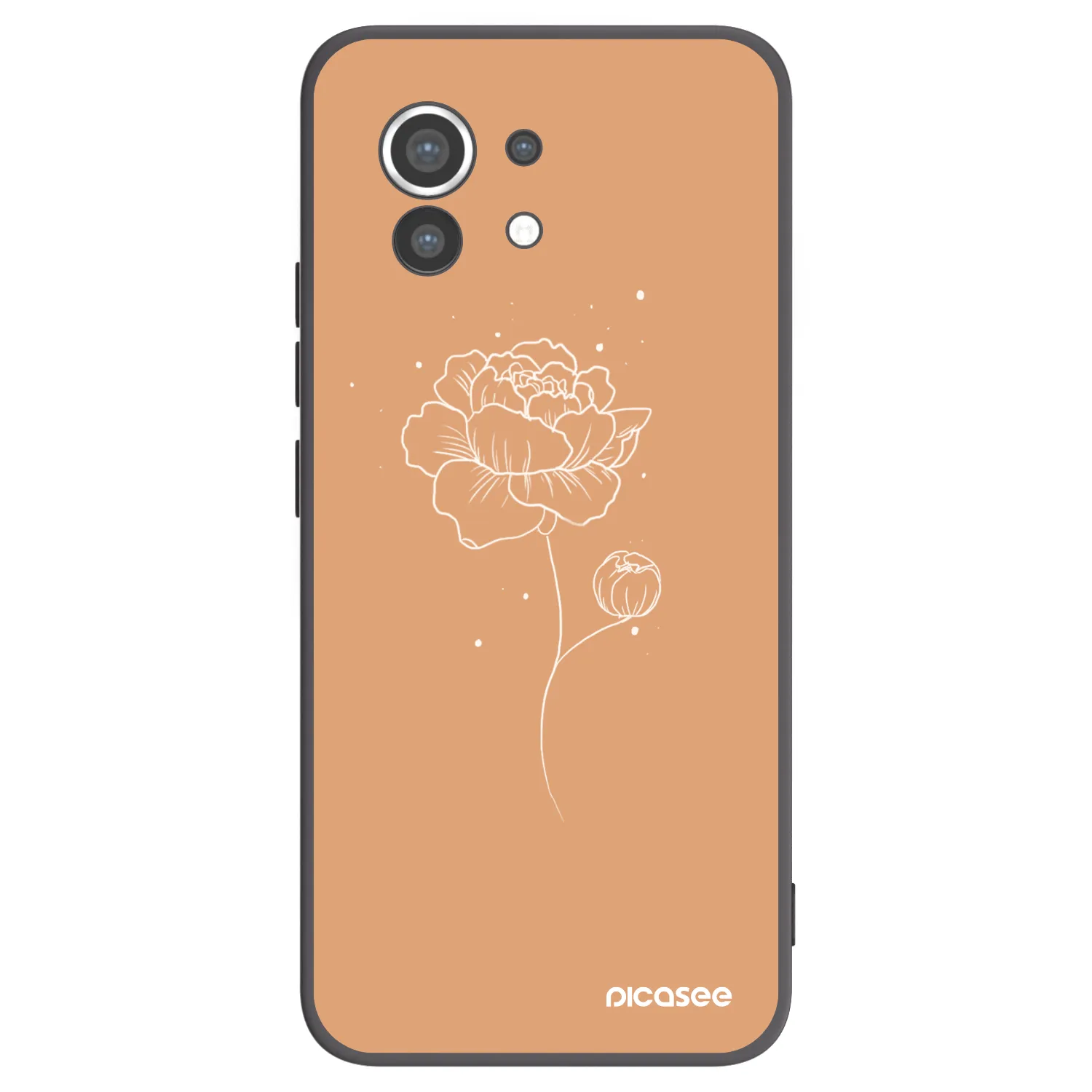 Picasee fekete szilikon tok az alábbi mobiltelefonokra Xiaomi Mi 11 - Peonies