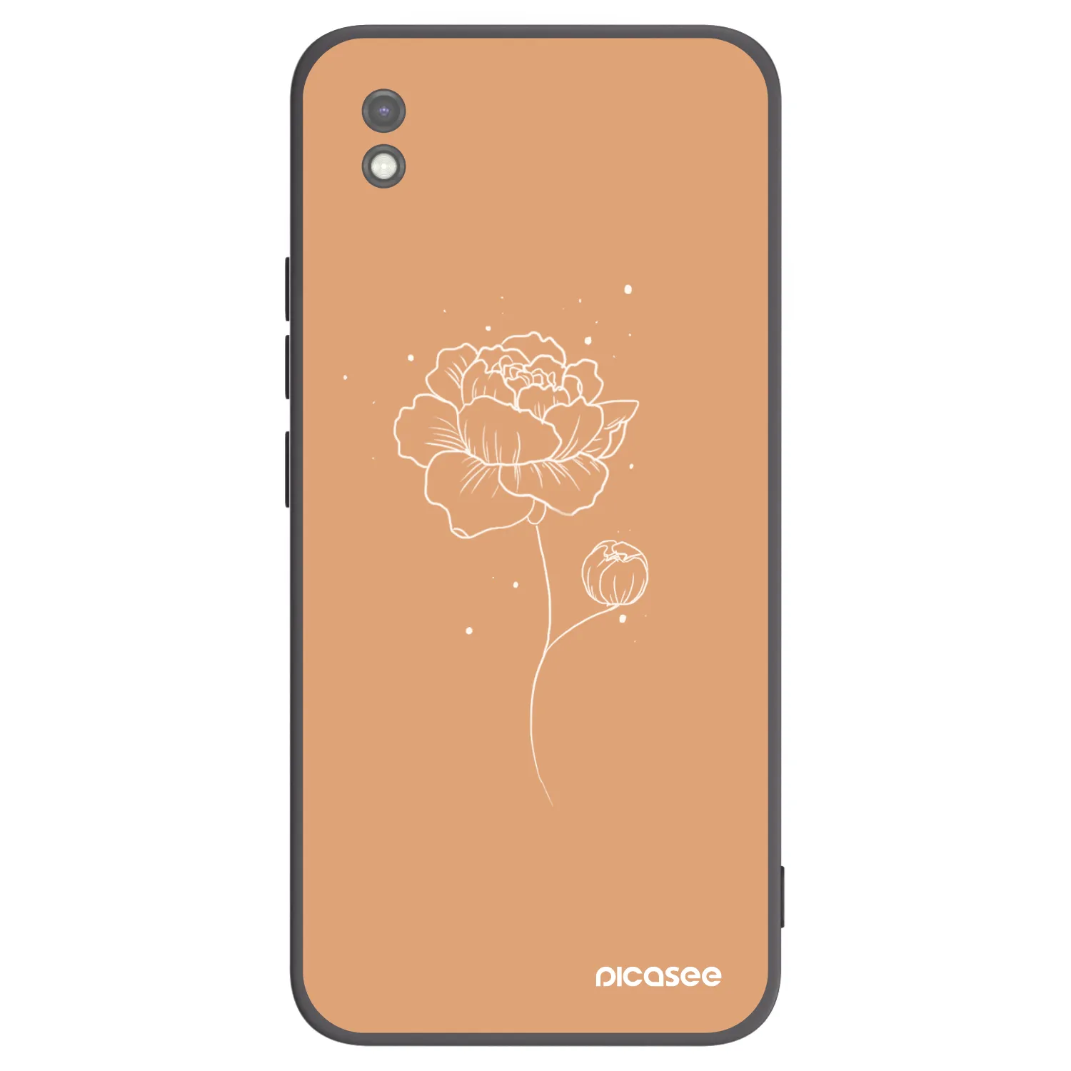 Picasee fekete szilikon tok az alábbi mobiltelefonokra Xiaomi Redmi 9AT - Peonies