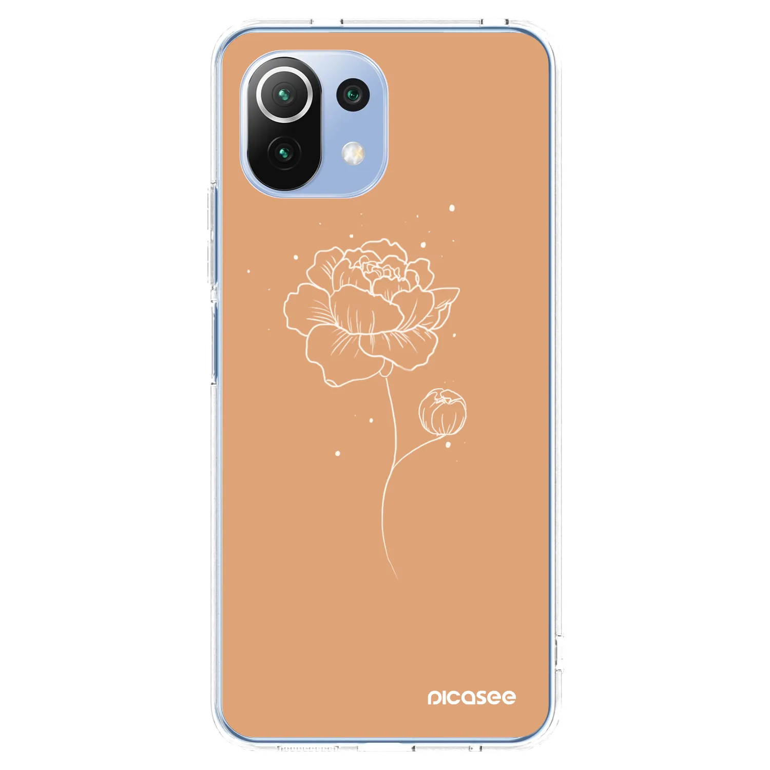 Picasee átlátszó szilikon tok az alábbi mobiltelefonokra Xiaomi Mi 11 Lite - Peonies