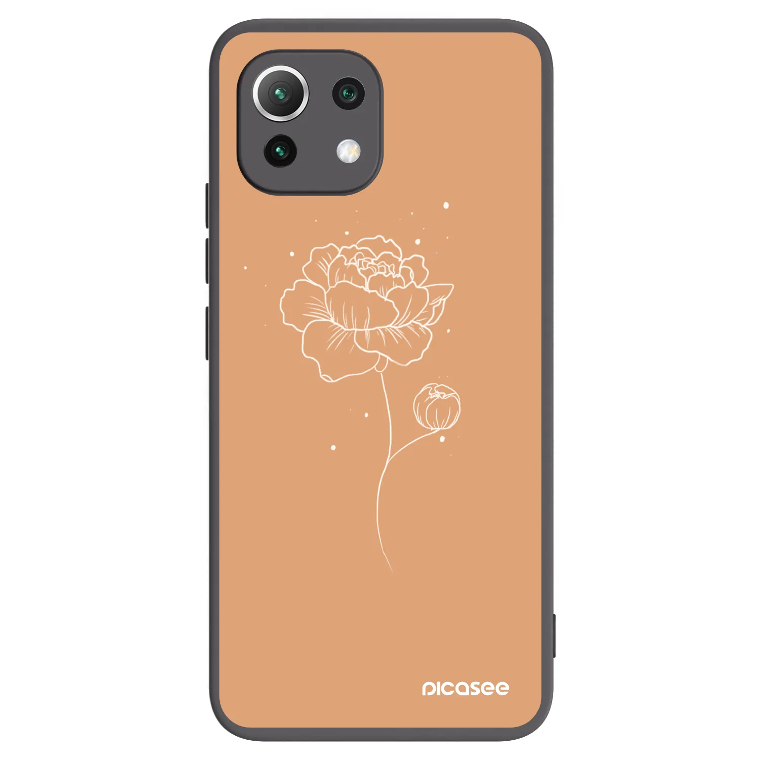 Picasee fekete szilikon tok az alábbi mobiltelefonokra Xiaomi Mi 11 Lite - Peonies