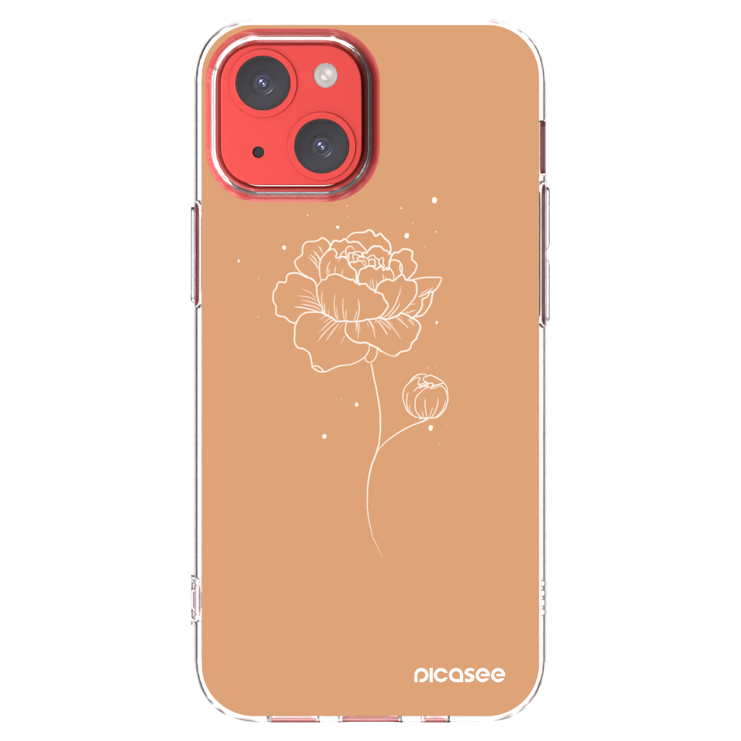 Picasee átlátszó szilikon tok az alábbi mobiltelefonokra Apple iPhone 13 mini - Peonies