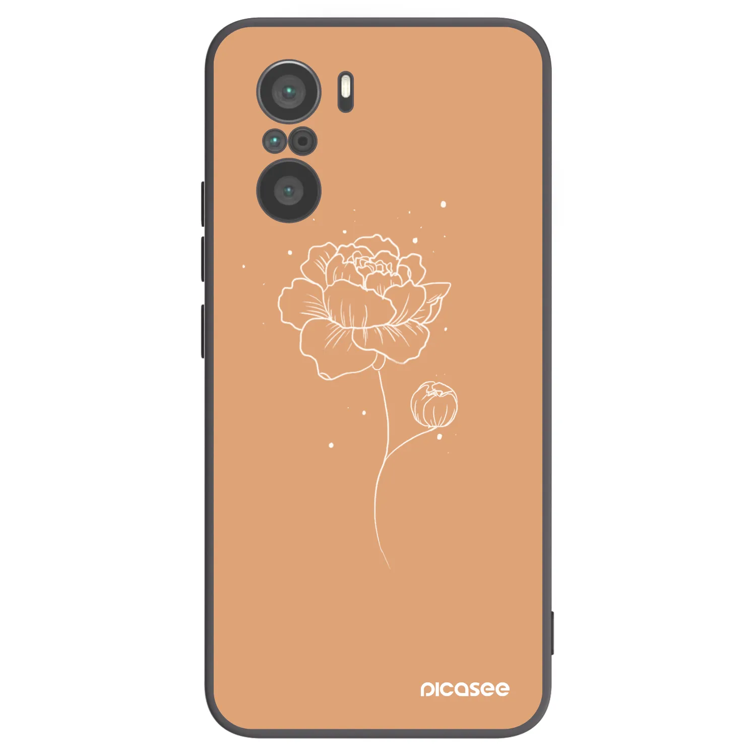 Picasee fekete szilikon tok az alábbi mobiltelefonokra Xiaomi Poco F3 - Peonies