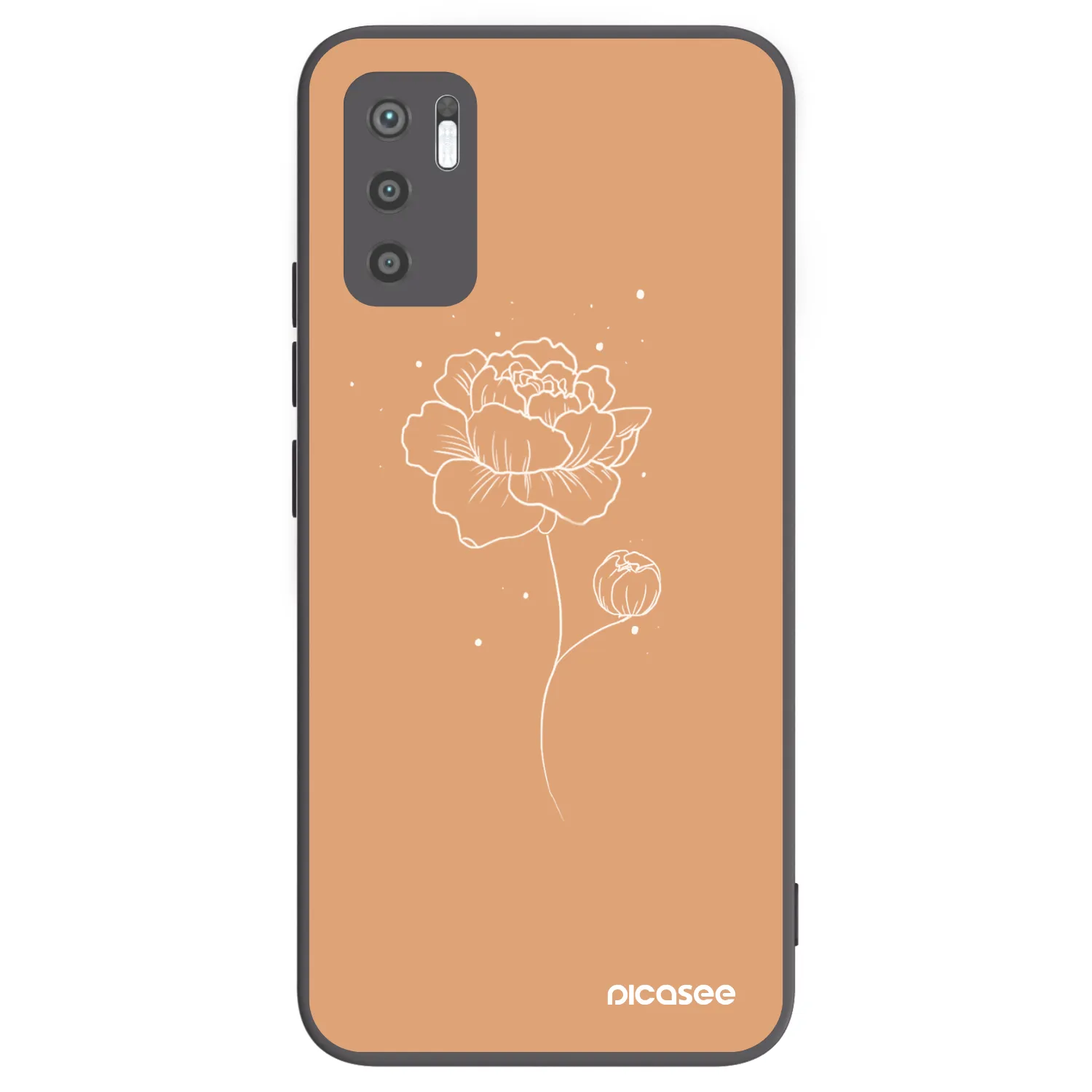 Picasee fekete szilikon tok az alábbi mobiltelefonokra Xiaomi Redmi Note 10 5G - Peonies