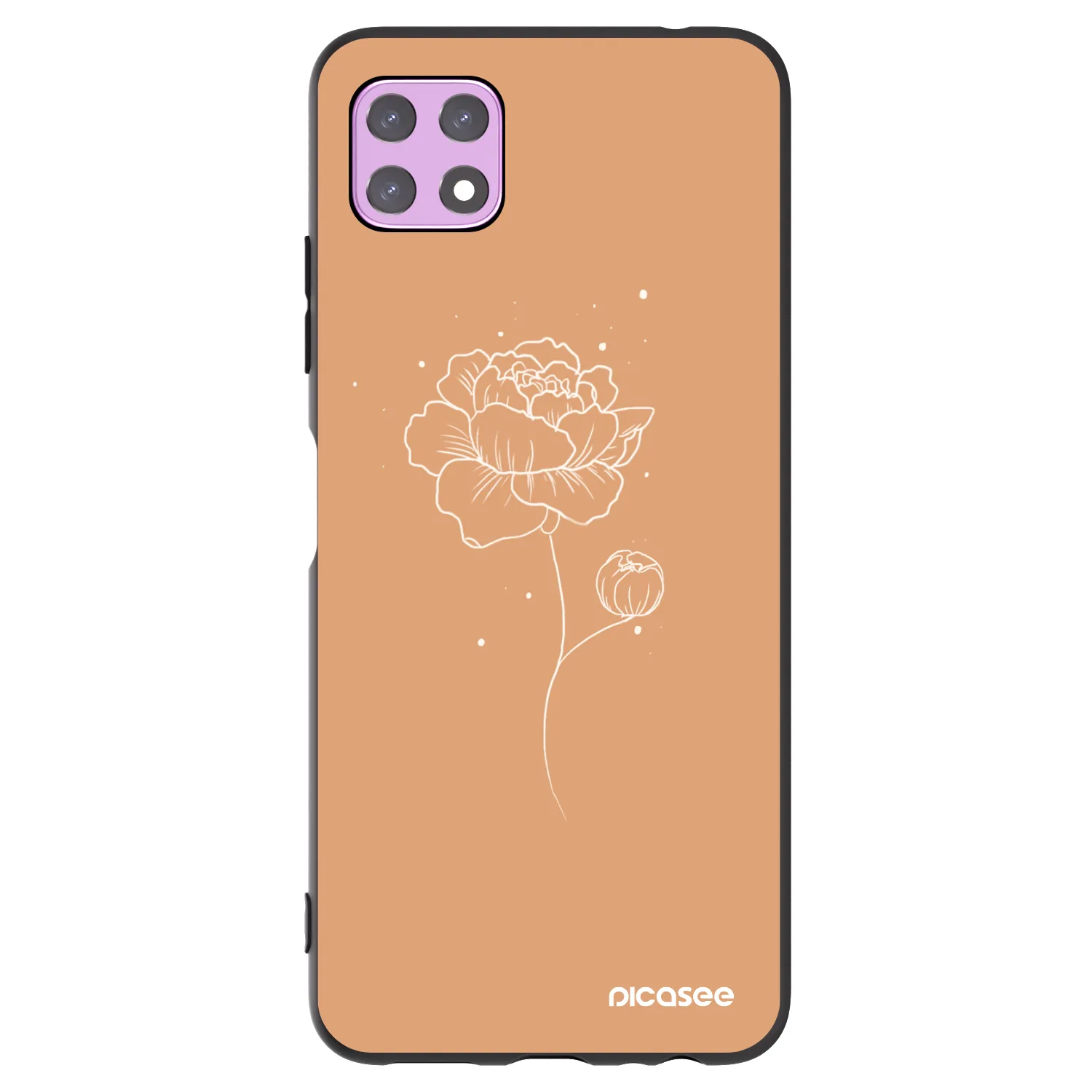 Picasee fekete szilikon tok az alábbi mobiltelefonokra Samsung Galaxy A22 A226B 5G - Peonies