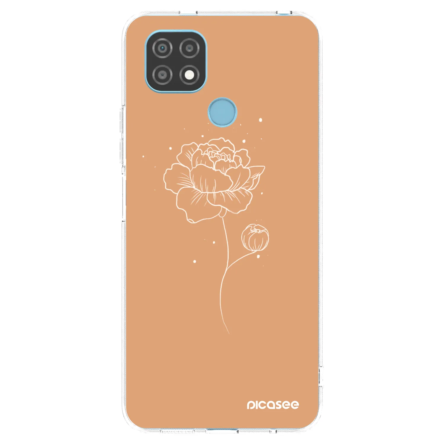 Picasee átlátszó szilikon tok az alábbi mobiltelefonokra Realme C21 - Peonies