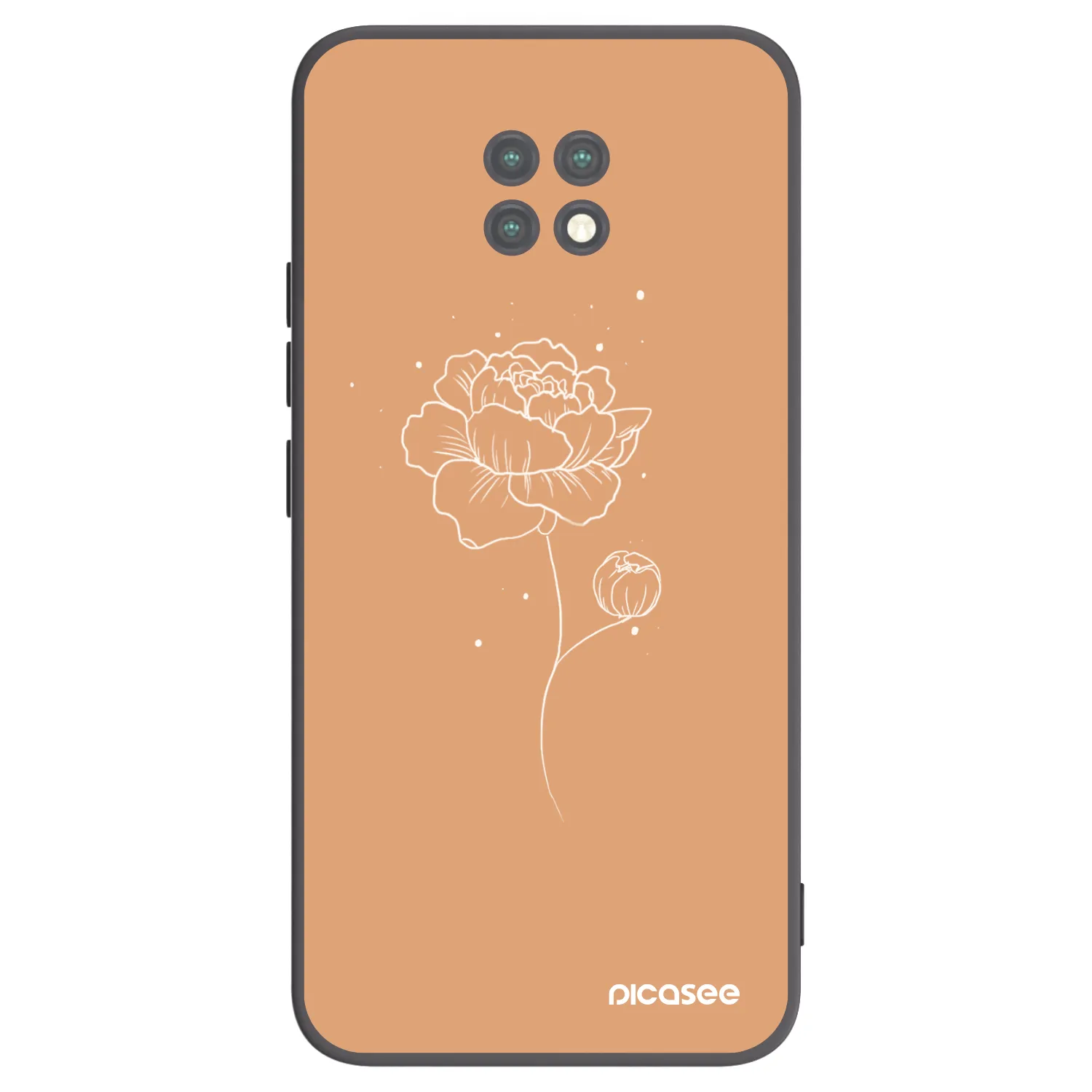 Picasee fekete szilikon tok az alábbi mobiltelefonokra Xiaomi Redmi Note 9T - Peonies