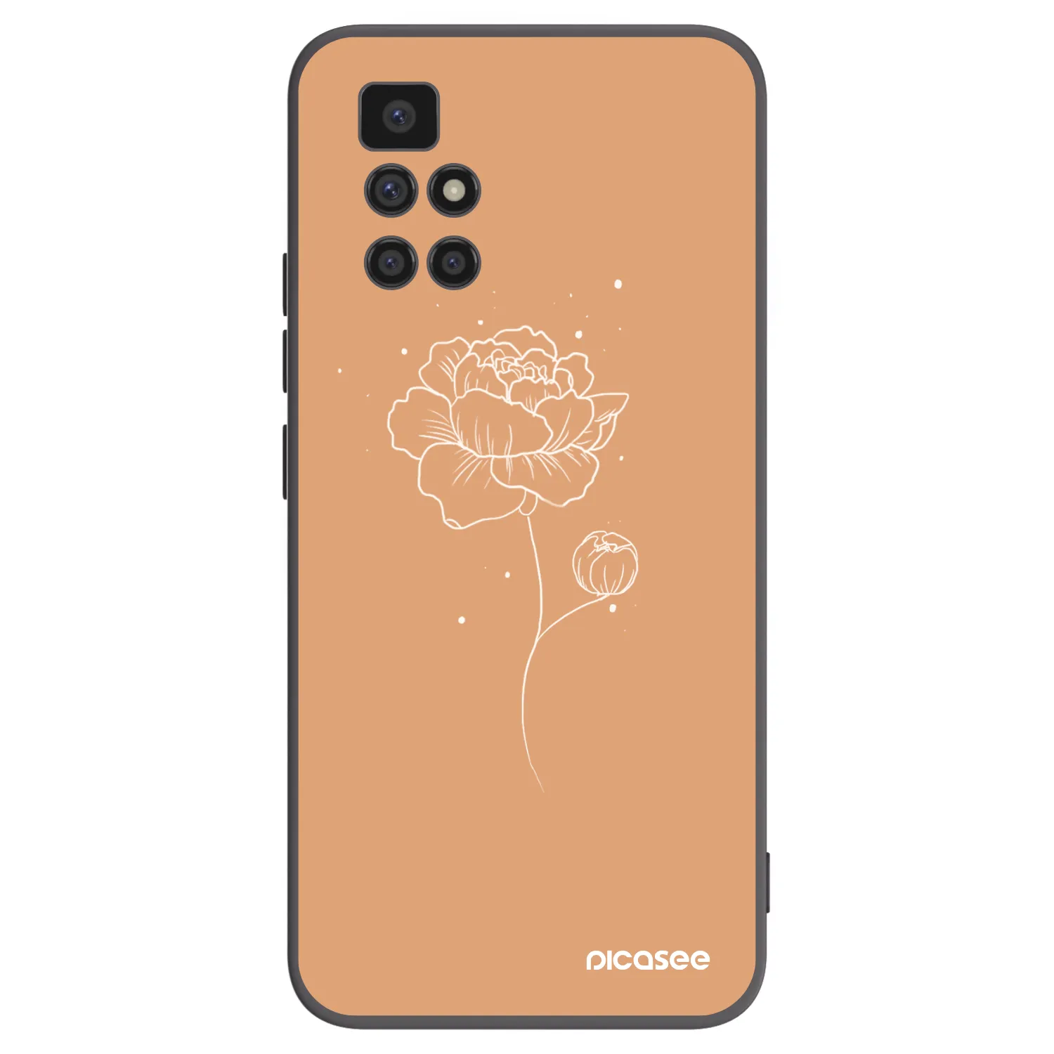 Picasee fekete szilikon tok az alábbi mobiltelefonokra Xiaomi Redmi 10 - Peonies