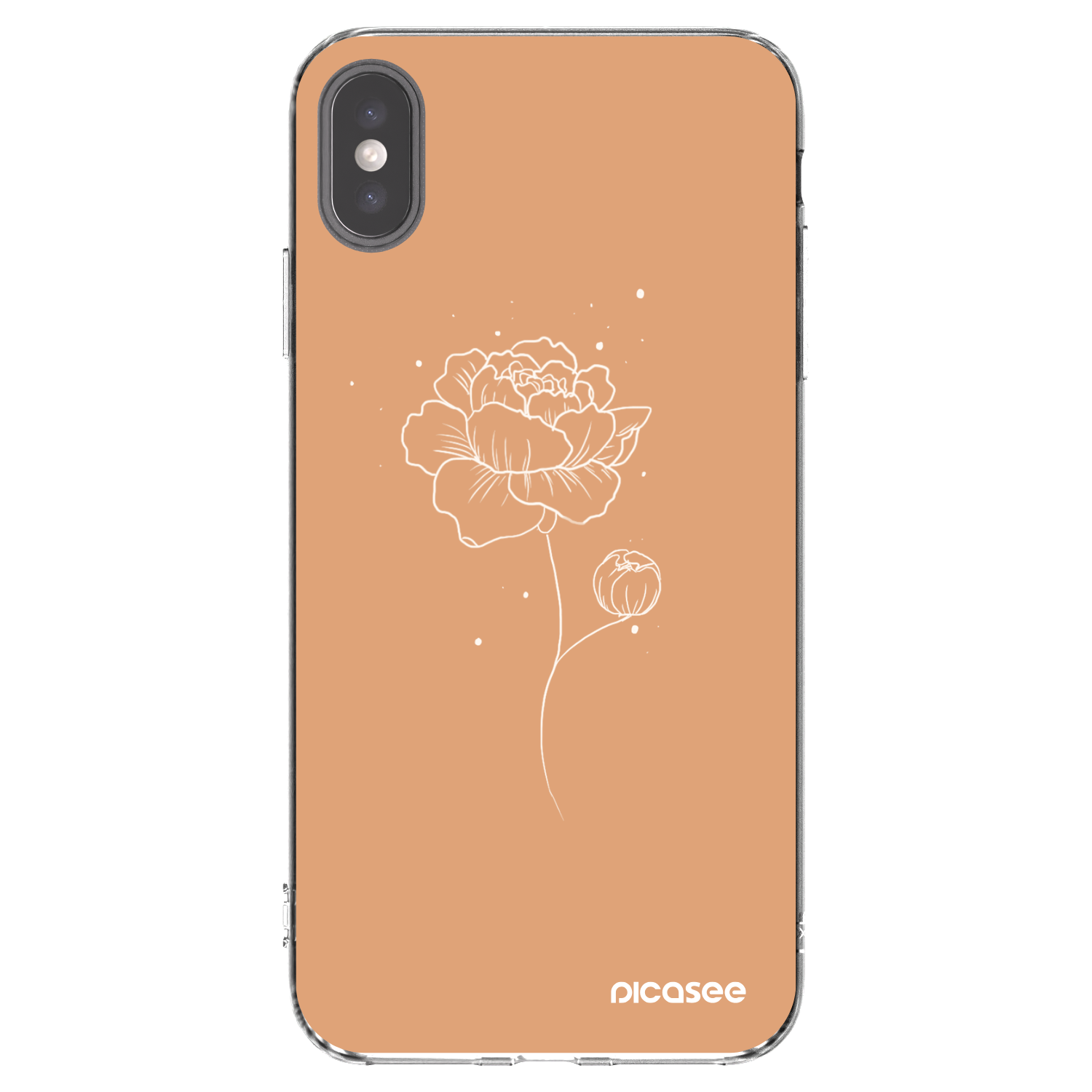 Picasee átlátszó szilikon tok az alábbi mobiltelefonokra Apple iPhone XS Max - Peonies