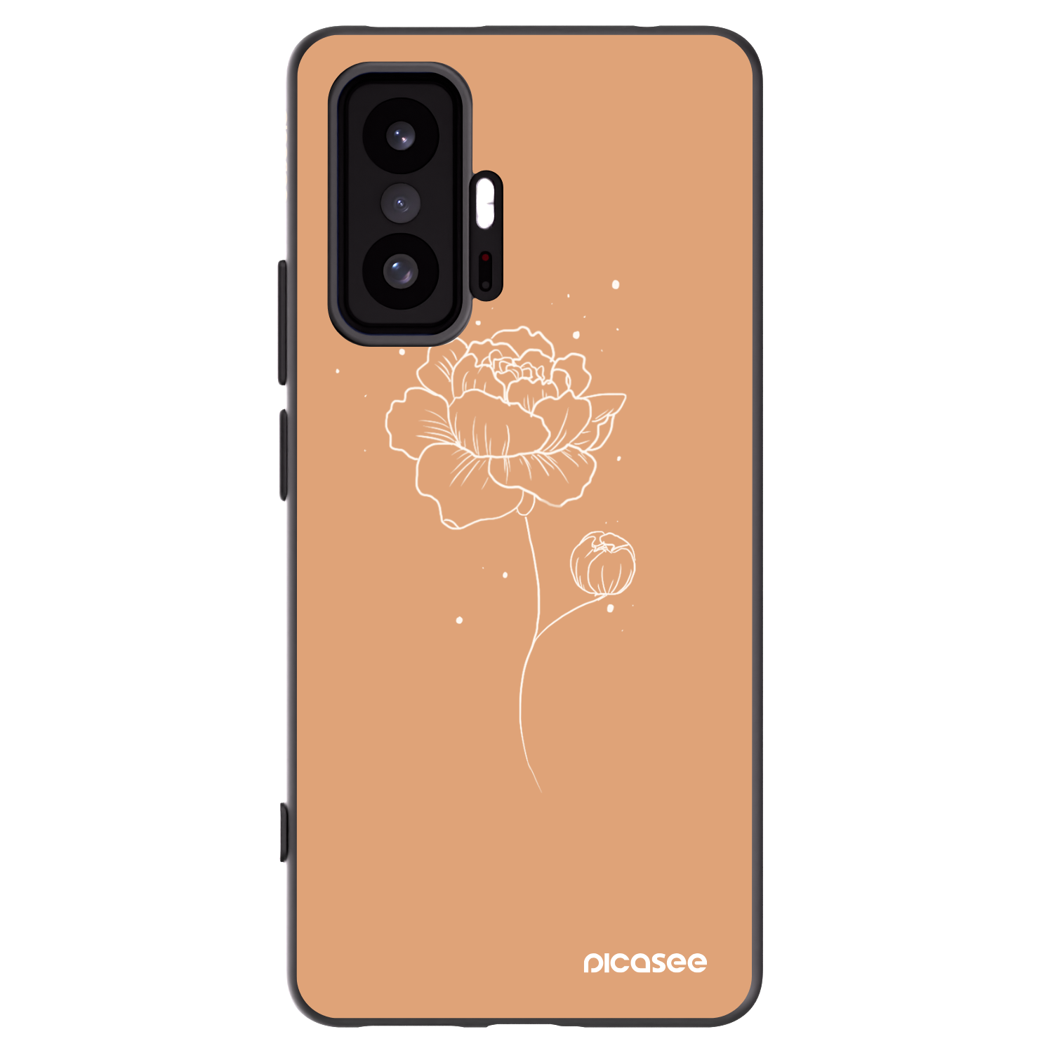 Picasee fekete szilikon tok az alábbi mobiltelefonokra Xiaomi 11T Pro - Peonies