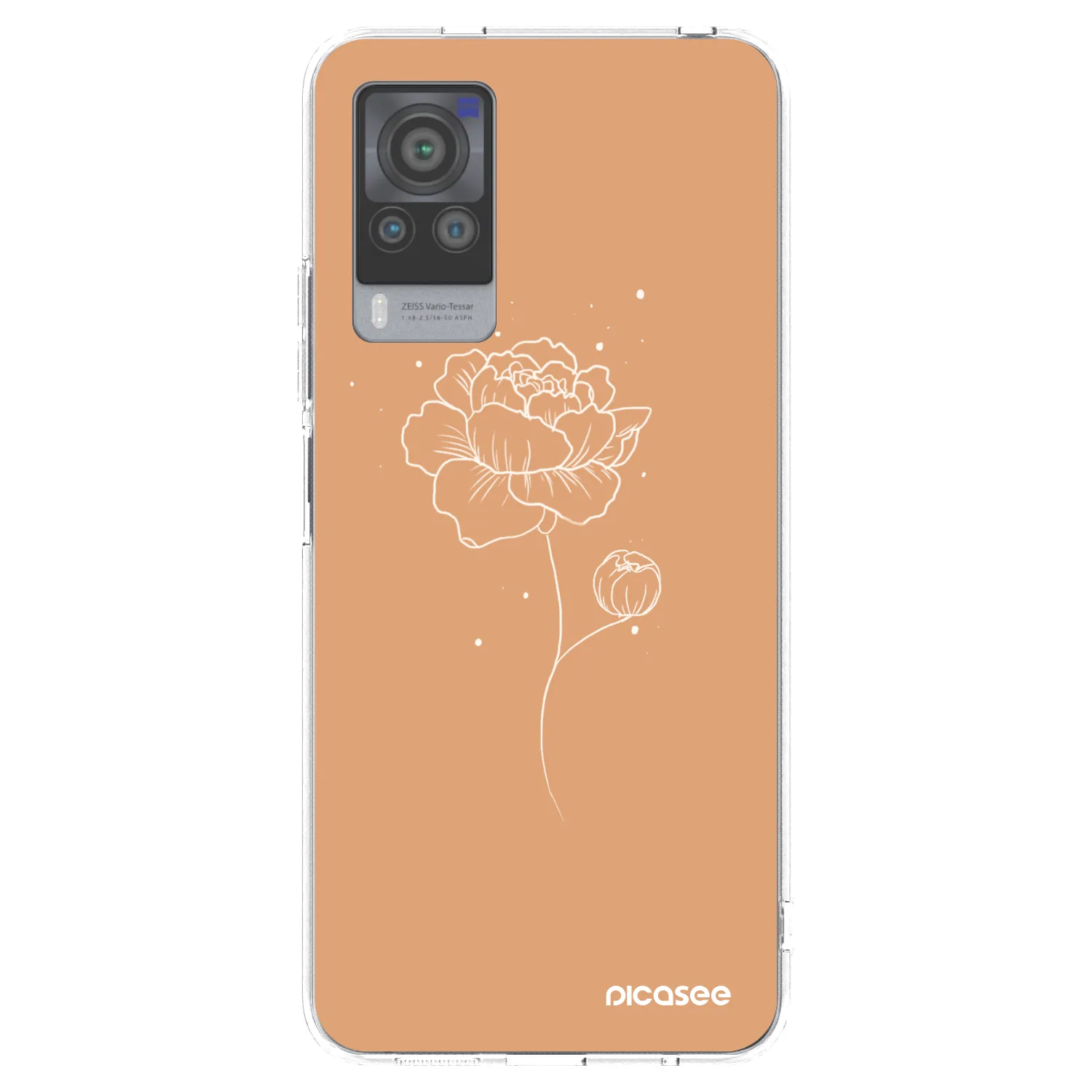 Picasee átlátszó szilikon tok az alábbi mobiltelefonokra Vivo X60 Pro 5G - Peonies