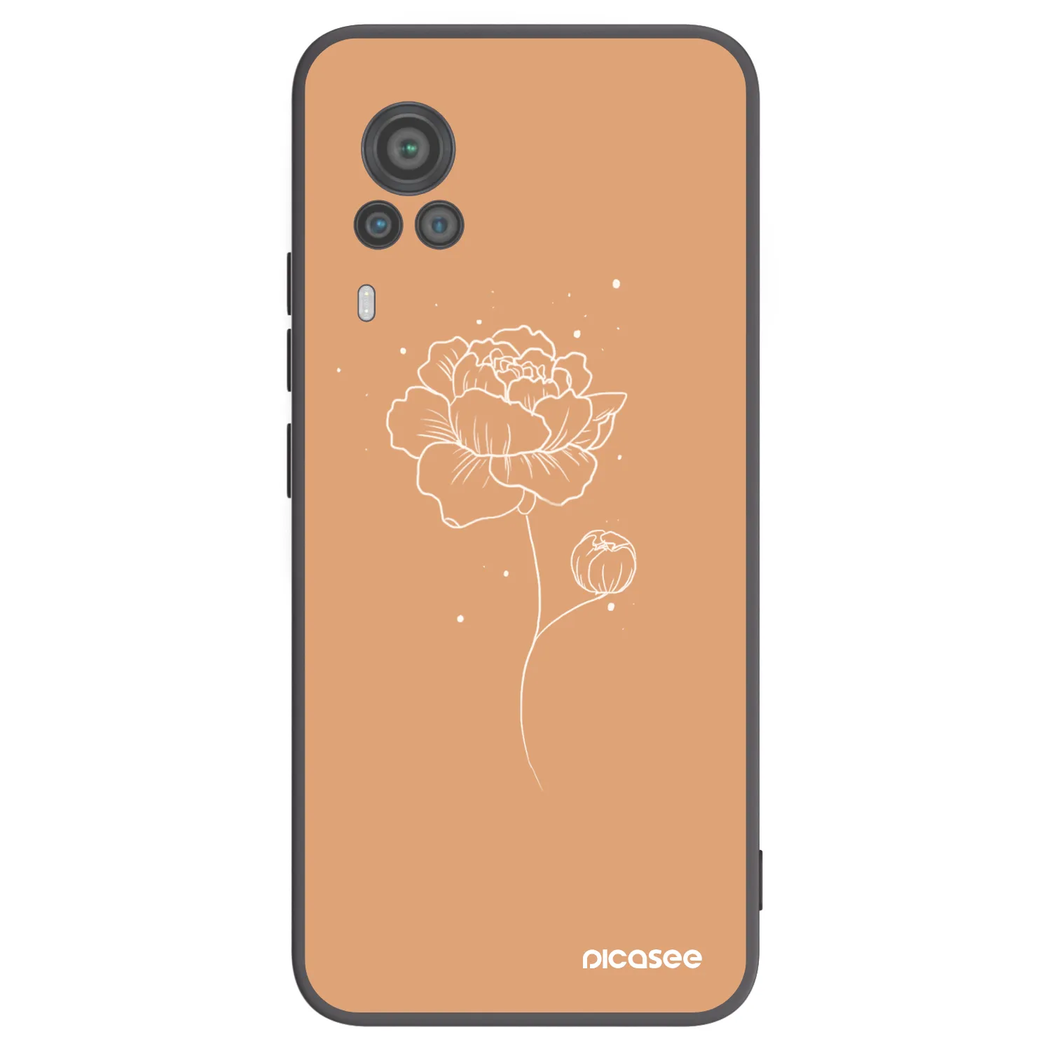 Picasee fekete szilikon tok az alábbi mobiltelefonokra Vivo X60 Pro 5G - Peonies