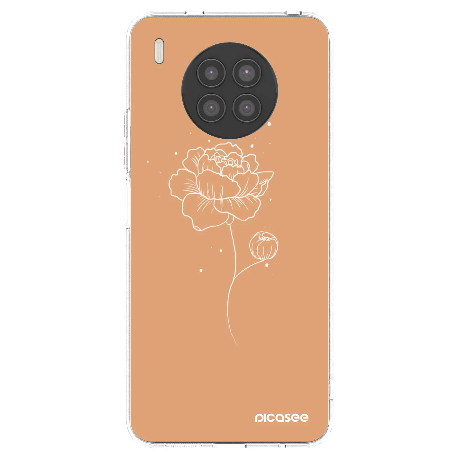Picasee átlátszó szilikon tok az alábbi mobiltelefonokra Huawei Nova 8i - Peonies