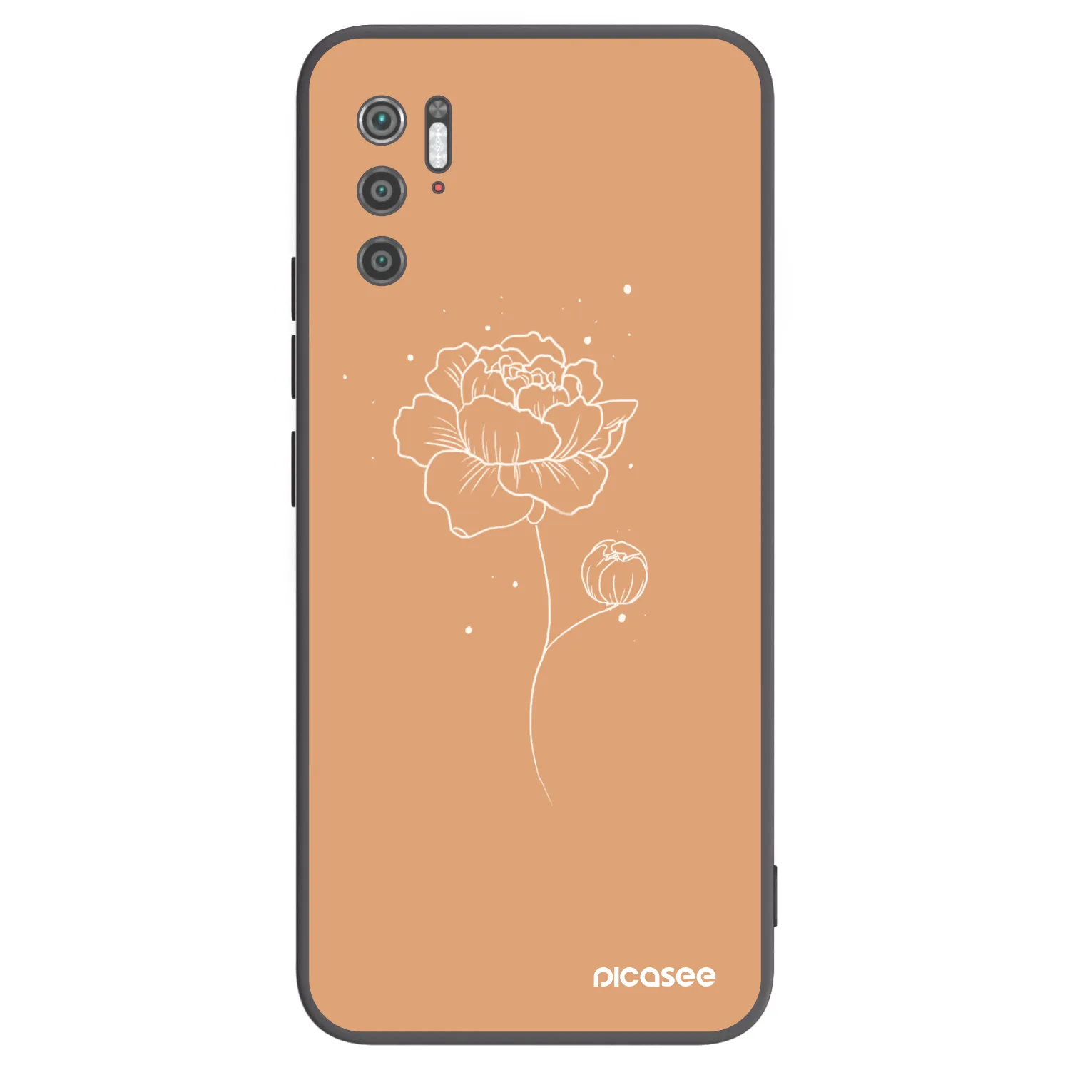 Picasee fekete szilikon tok az alábbi mobiltelefonokra Xiaomi Poco M3 Pro 5G - Peonies