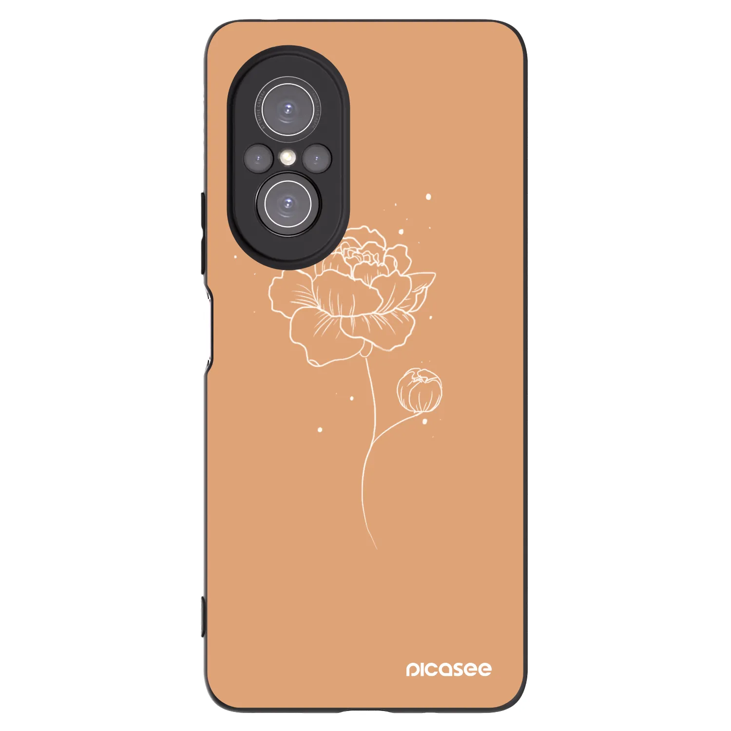 Picasee fekete szilikon tok az alábbi mobiltelefonokra Huawei Nova 9 SE - Peonies