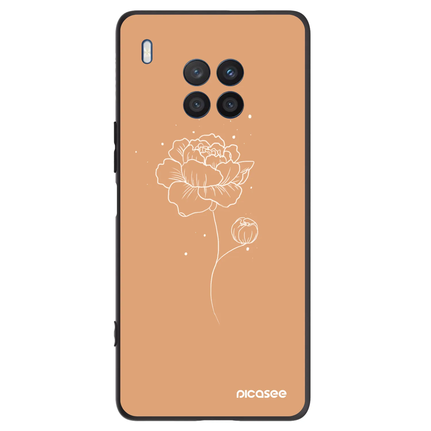 Picasee fekete szilikon tok az alábbi mobiltelefonokra Honor 50 Lite - Peonies