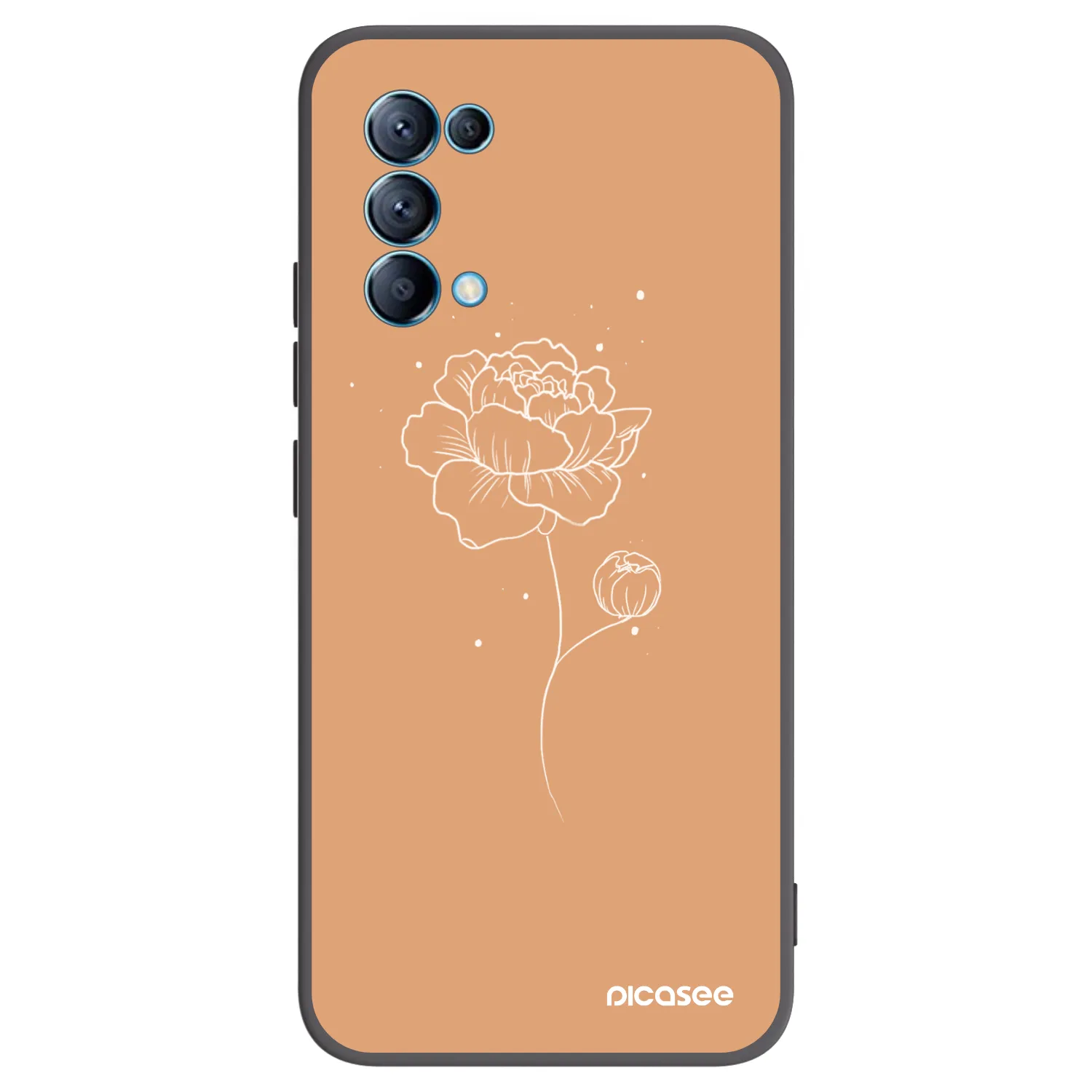 Picasee fekete szilikon tok az alábbi mobiltelefonokra OPPO Reno 5 5G - Peonies