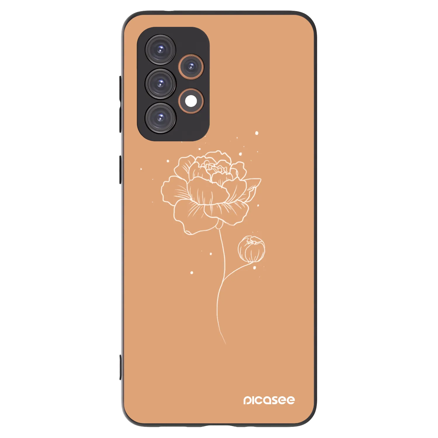 Picasee fekete szilikon tok az alábbi mobiltelefonokra Samsung Galaxy A33 5G A336 - Peonies