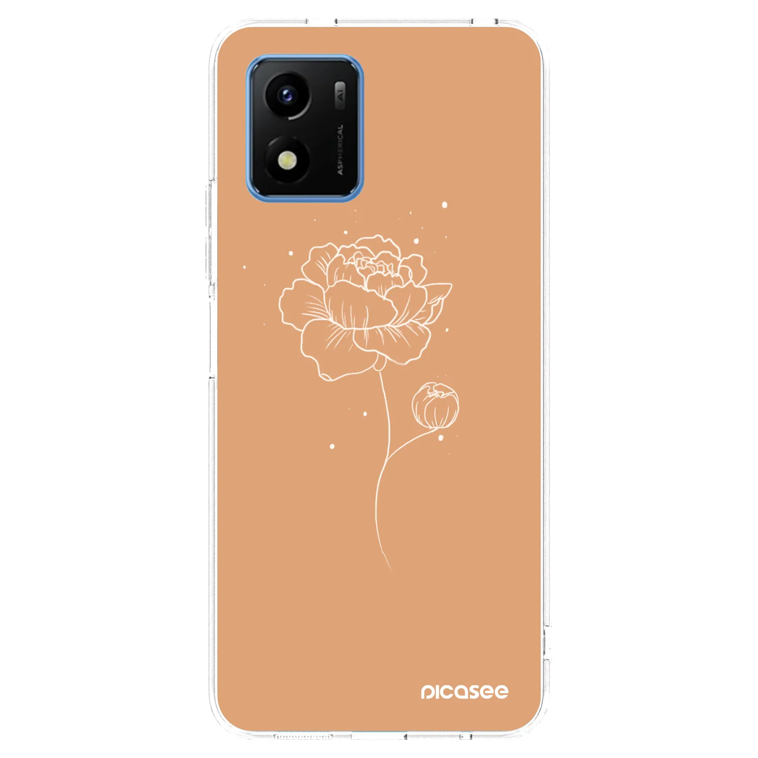 Picasee átlátszó szilikon tok az alábbi mobiltelefonokra Vivo Y01 - Peonies