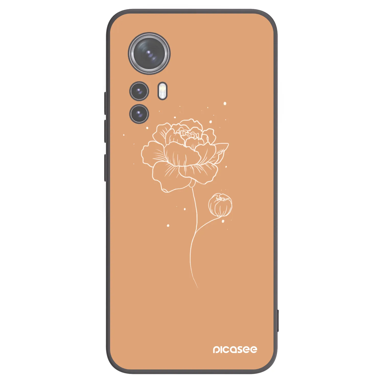 Picasee fekete szilikon tok az alábbi mobiltelefonokra Xiaomi 12X - Peonies