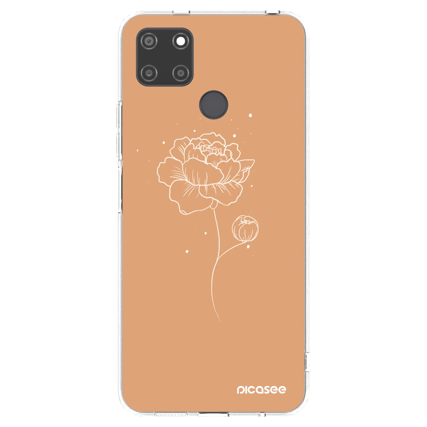 Picasee átlátszó szilikon tok az alábbi mobiltelefonokra Realme C21Y - Peonies