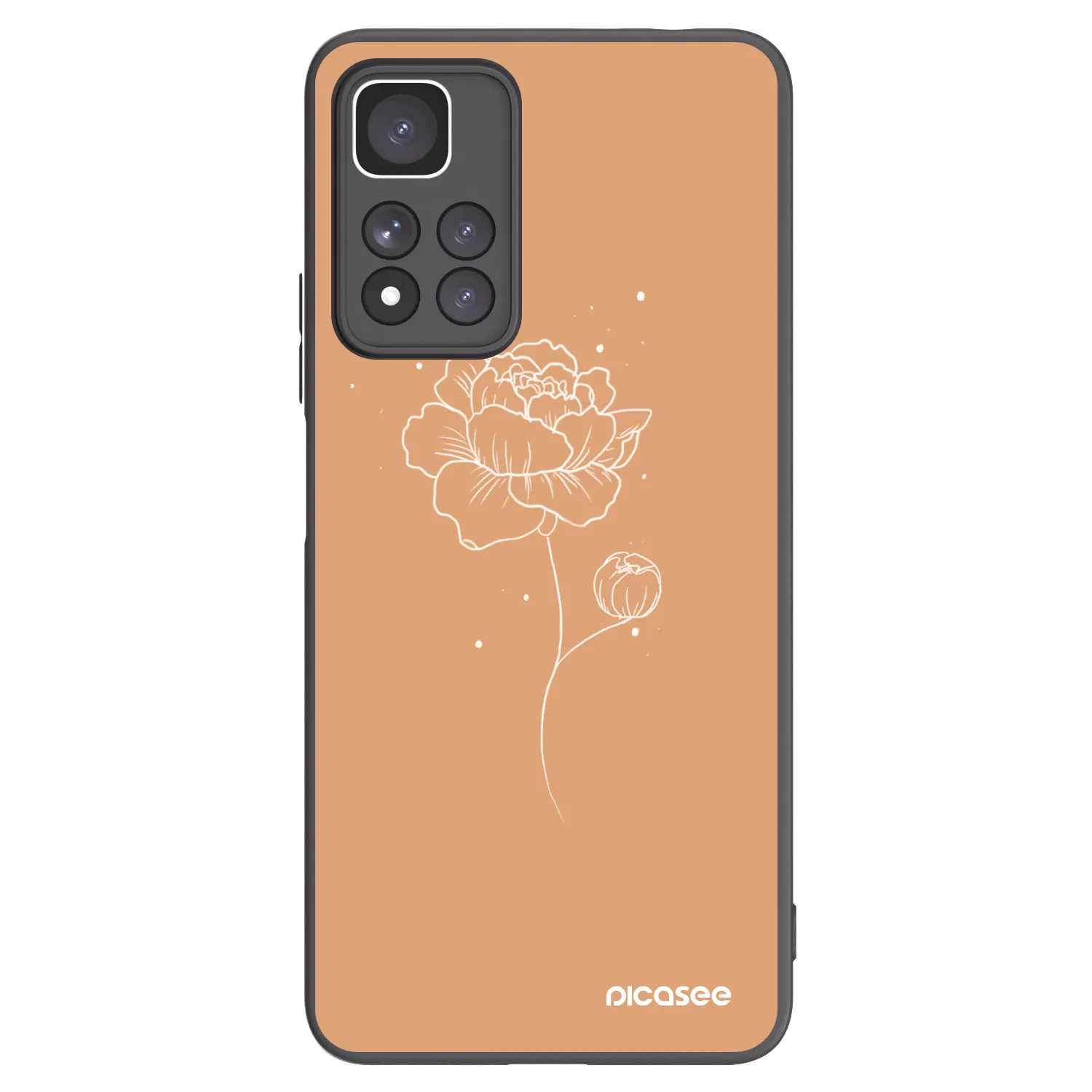 Picasee fekete szilikon tok az alábbi mobiltelefonokra Xiaomi Redmi Note 11 Pro+ 5G - Peonies