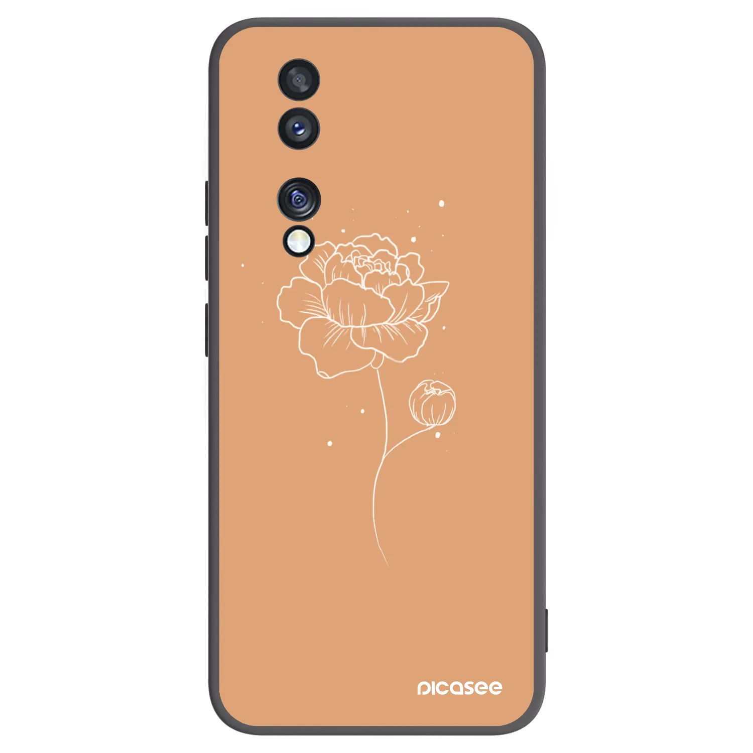 Picasee fekete szilikon tok az alábbi mobiltelefonokra Honor 70 - Peonies