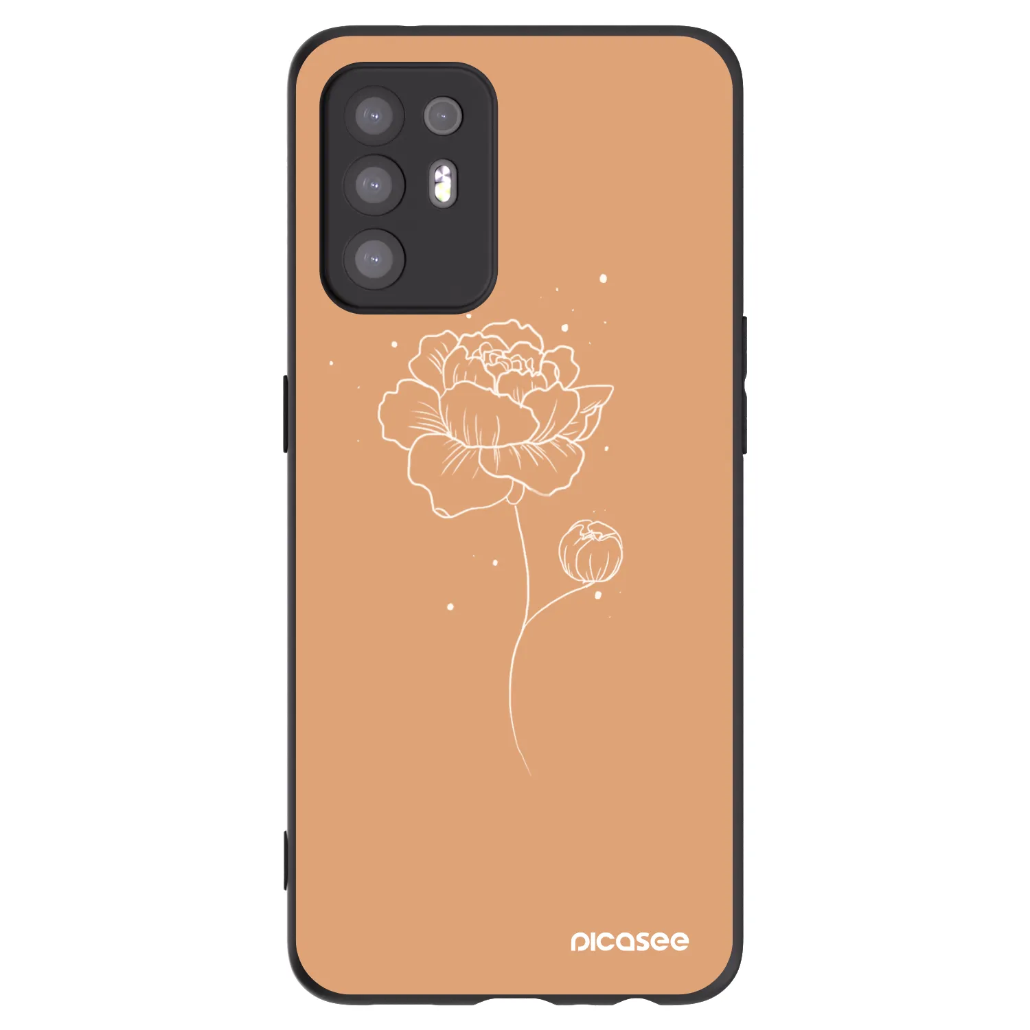 Picasee fekete szilikon tok az alábbi mobiltelefonokra OPPO A94 5G - Peonies