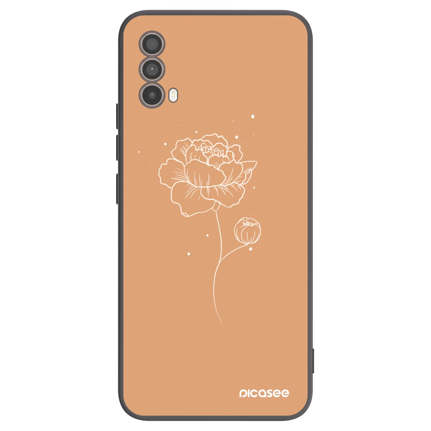 Picasee fekete szilikon tok az alábbi mobiltelefonokra Motorola Moto E40 - Peonies