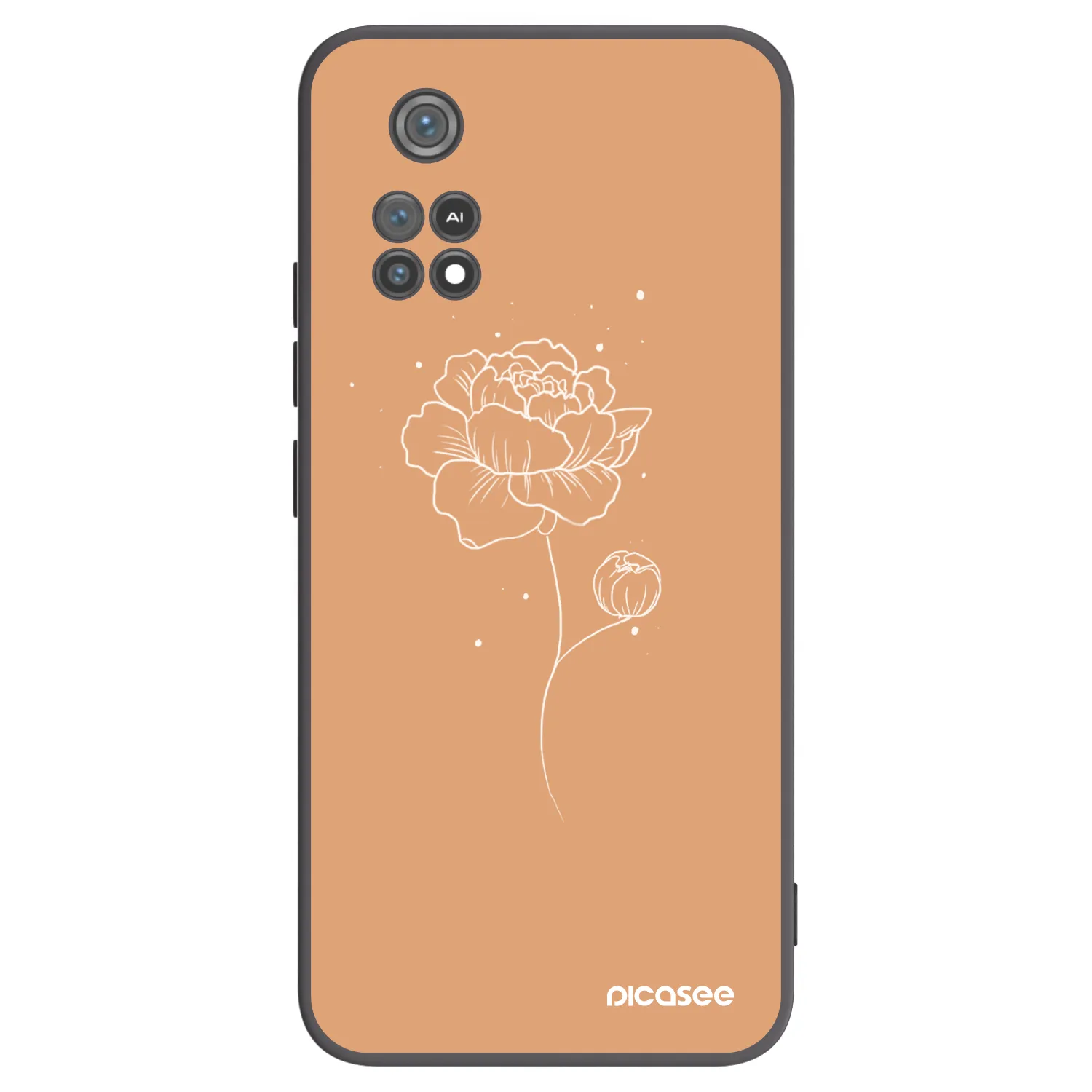 Picasee fekete szilikon tok az alábbi mobiltelefonokra Xiaomi Poco M4 Pro - Peonies