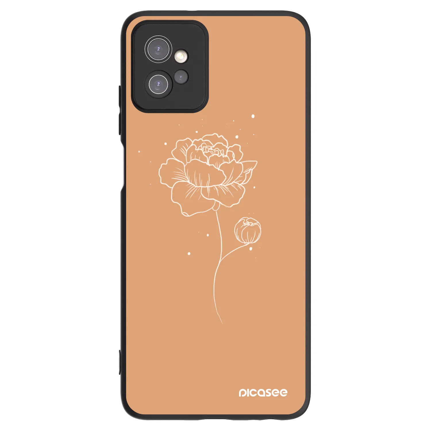 Picasee fekete szilikon tok az alábbi mobiltelefonokra Motorola Moto G32 - Peonies