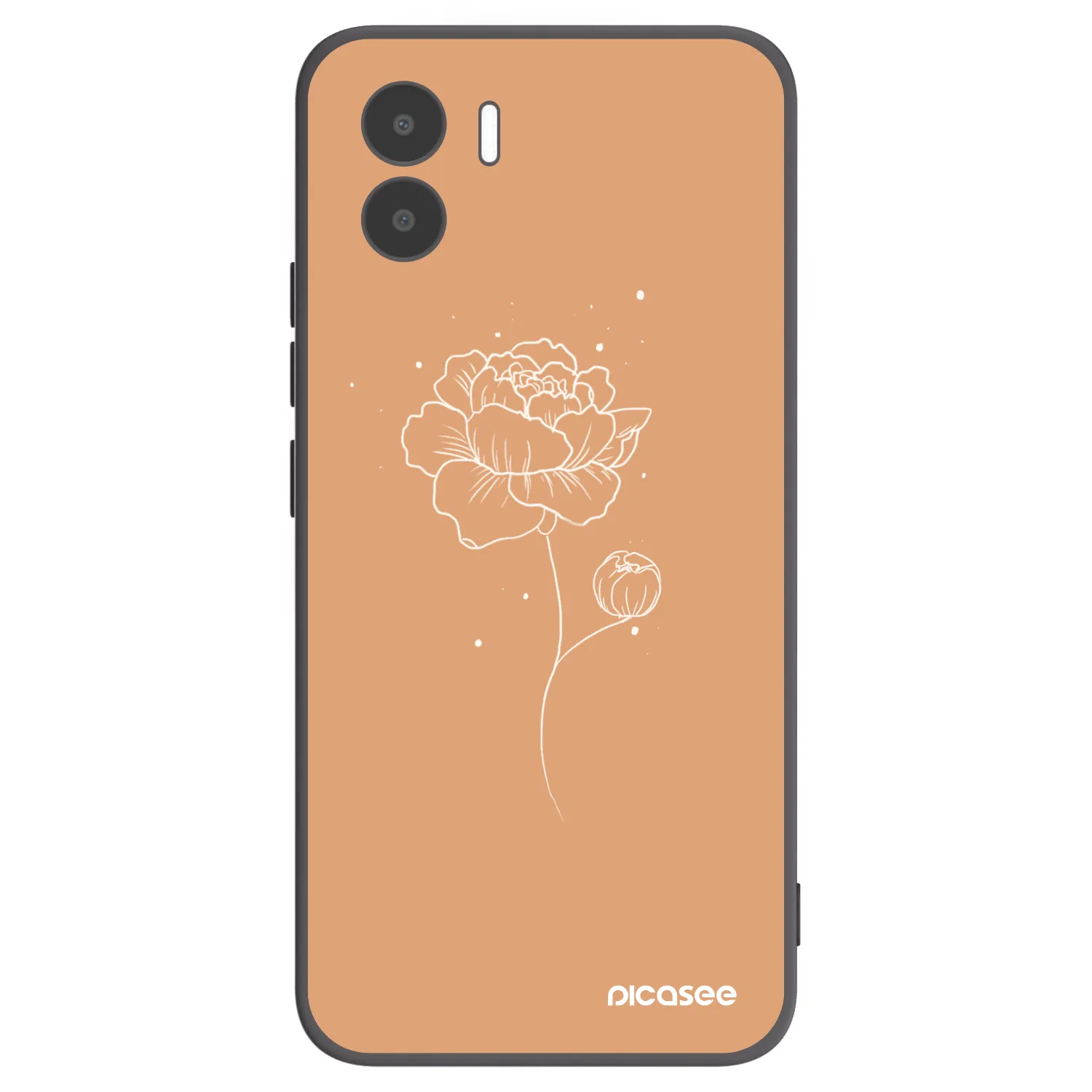 Picasee fekete szilikon tok az alábbi mobiltelefonokra Xiaomi Redmi A1 - Peonies