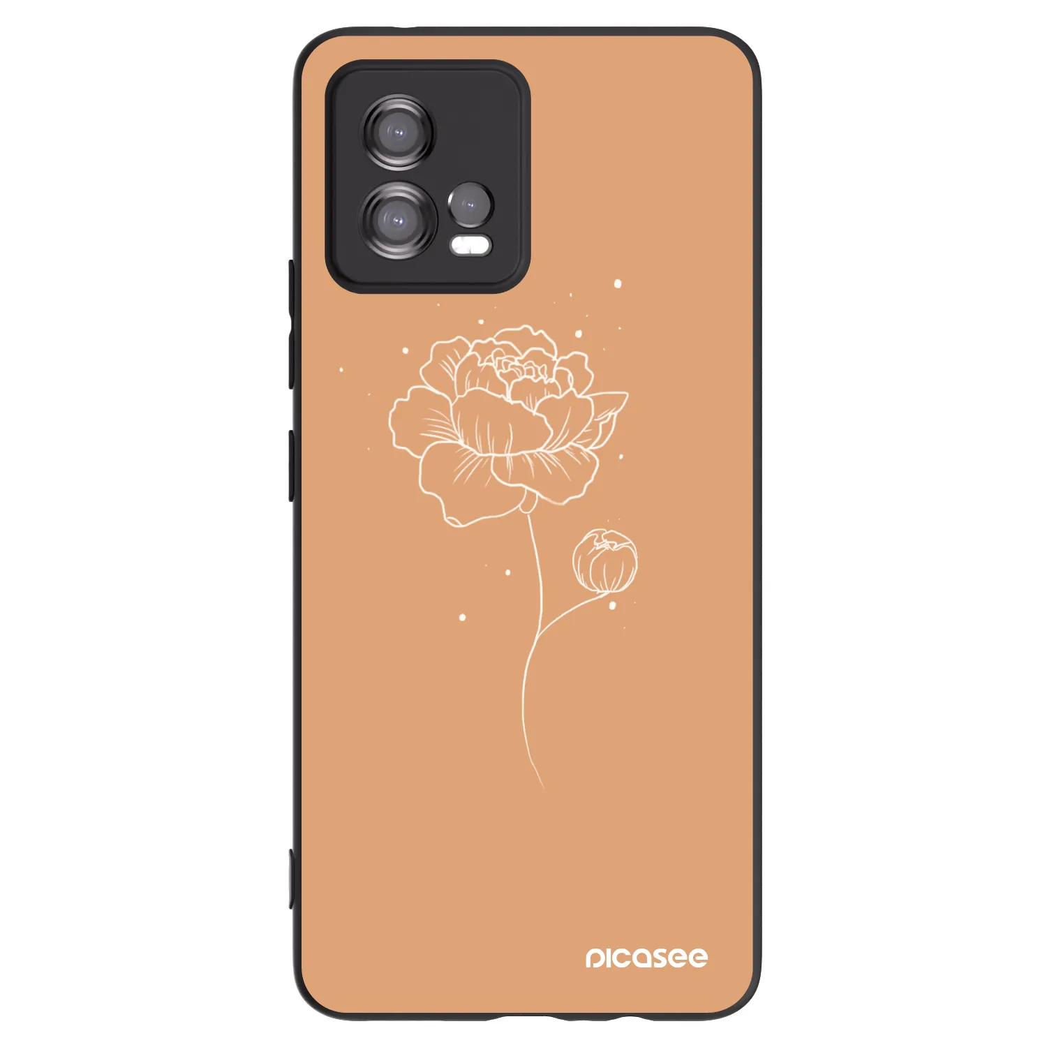 Picasee fekete szilikon tok az alábbi mobiltelefonokra Motorola Moto G72 - Peonies