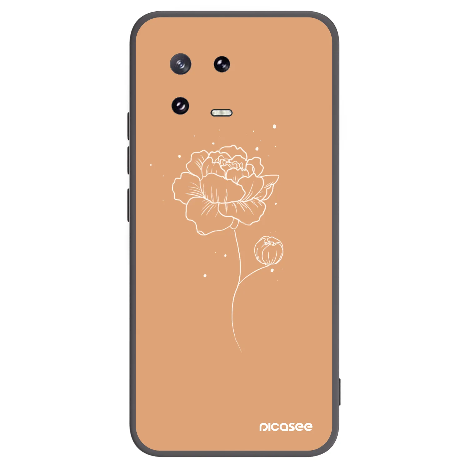Picasee fekete szilikon tok az alábbi mobiltelefonokra Xiaomi 13 Pro - Peonies