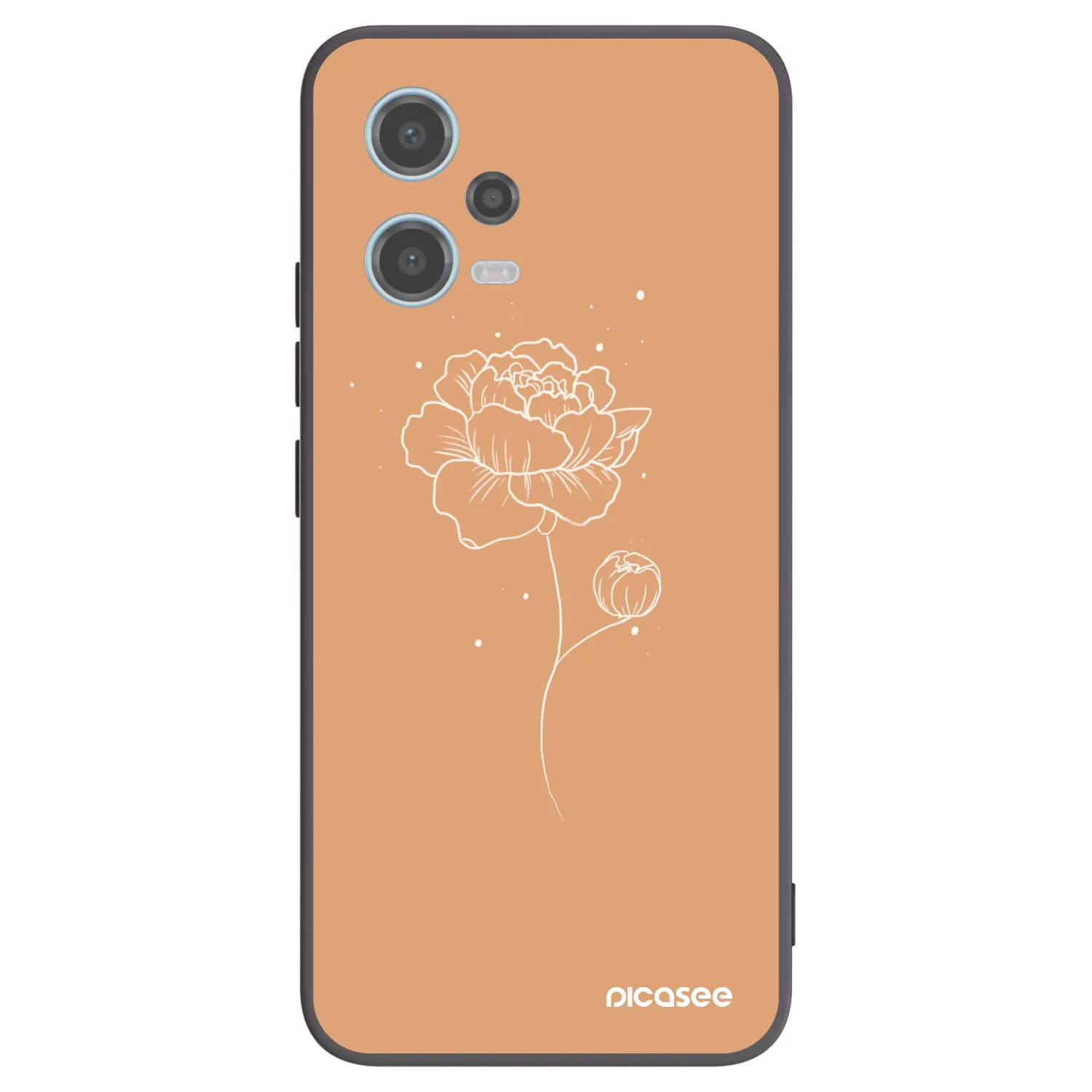 Picasee fekete szilikon tok az alábbi mobiltelefonokra Xiaomi Redmi Note 12 5G - Peonies